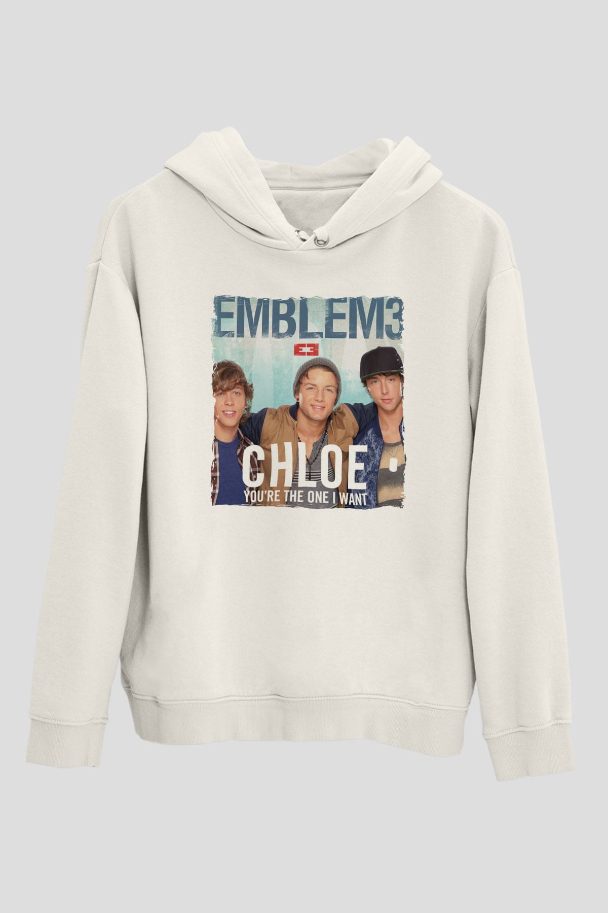 Emblem3 Beyaz Unisex Kapüşonlu Sweatshirt