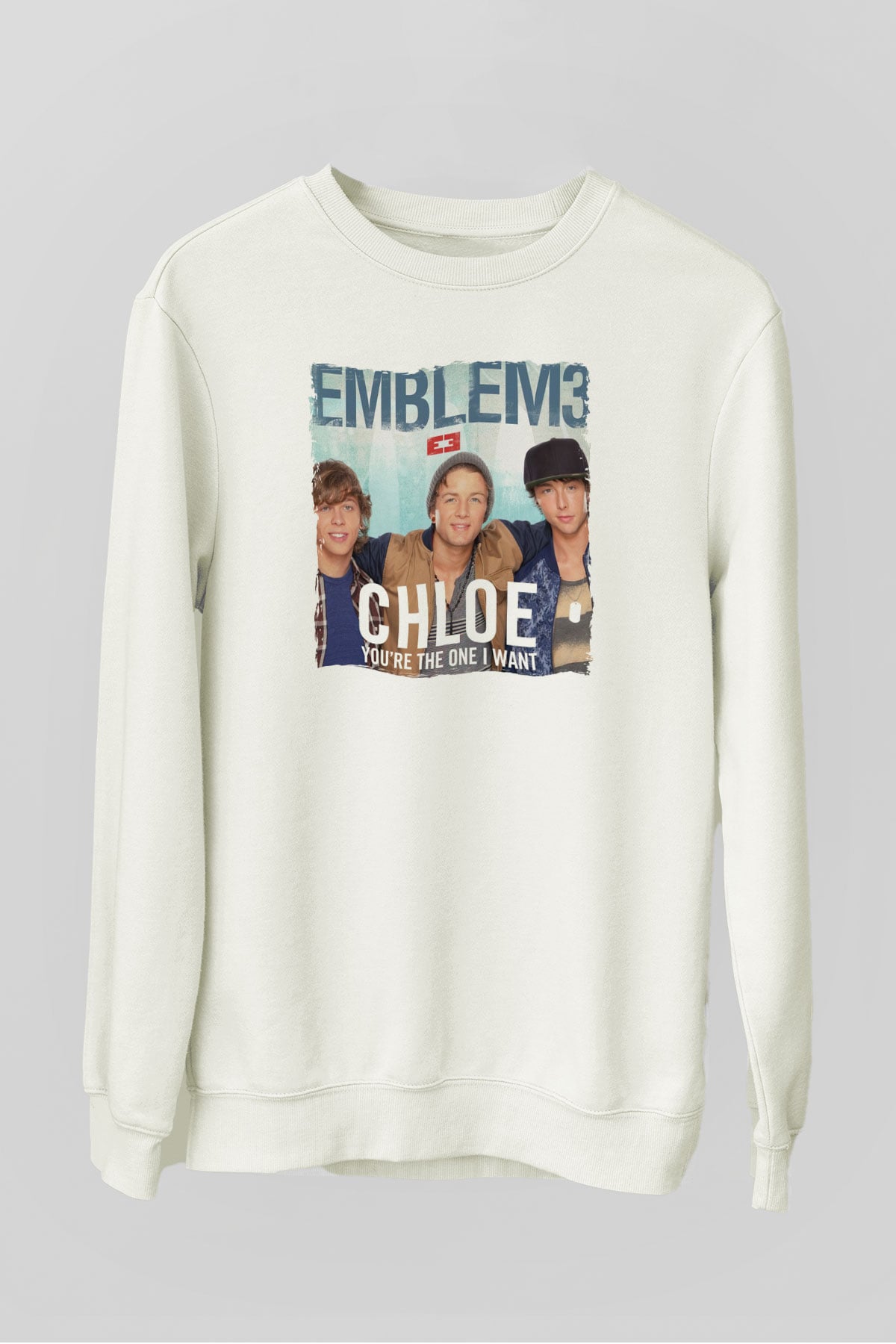 Emblem3 Beyaz Unisex Sweatshirt