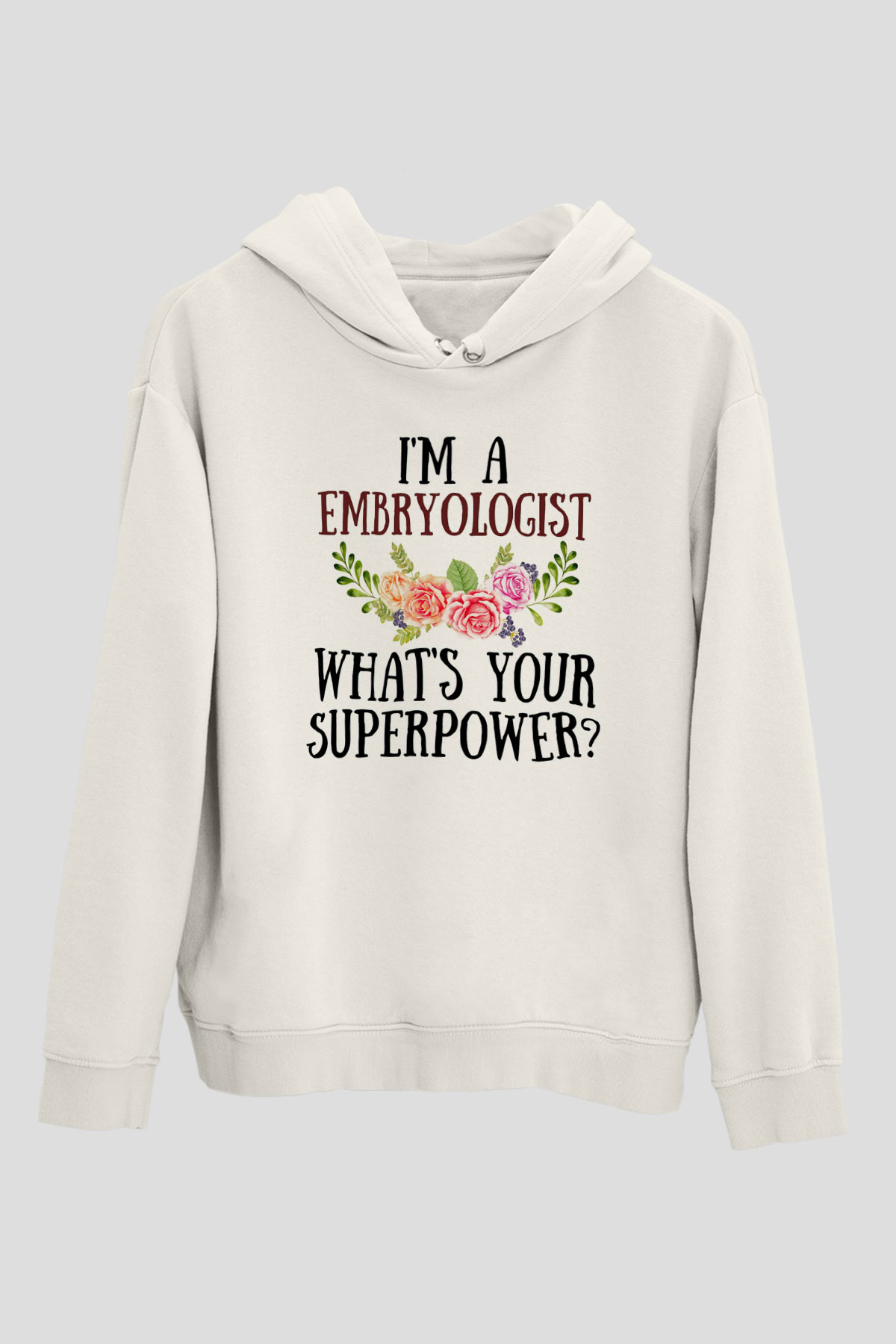 Embriyolog Beyaz Unisex Kapüşonlu Sweatshirt