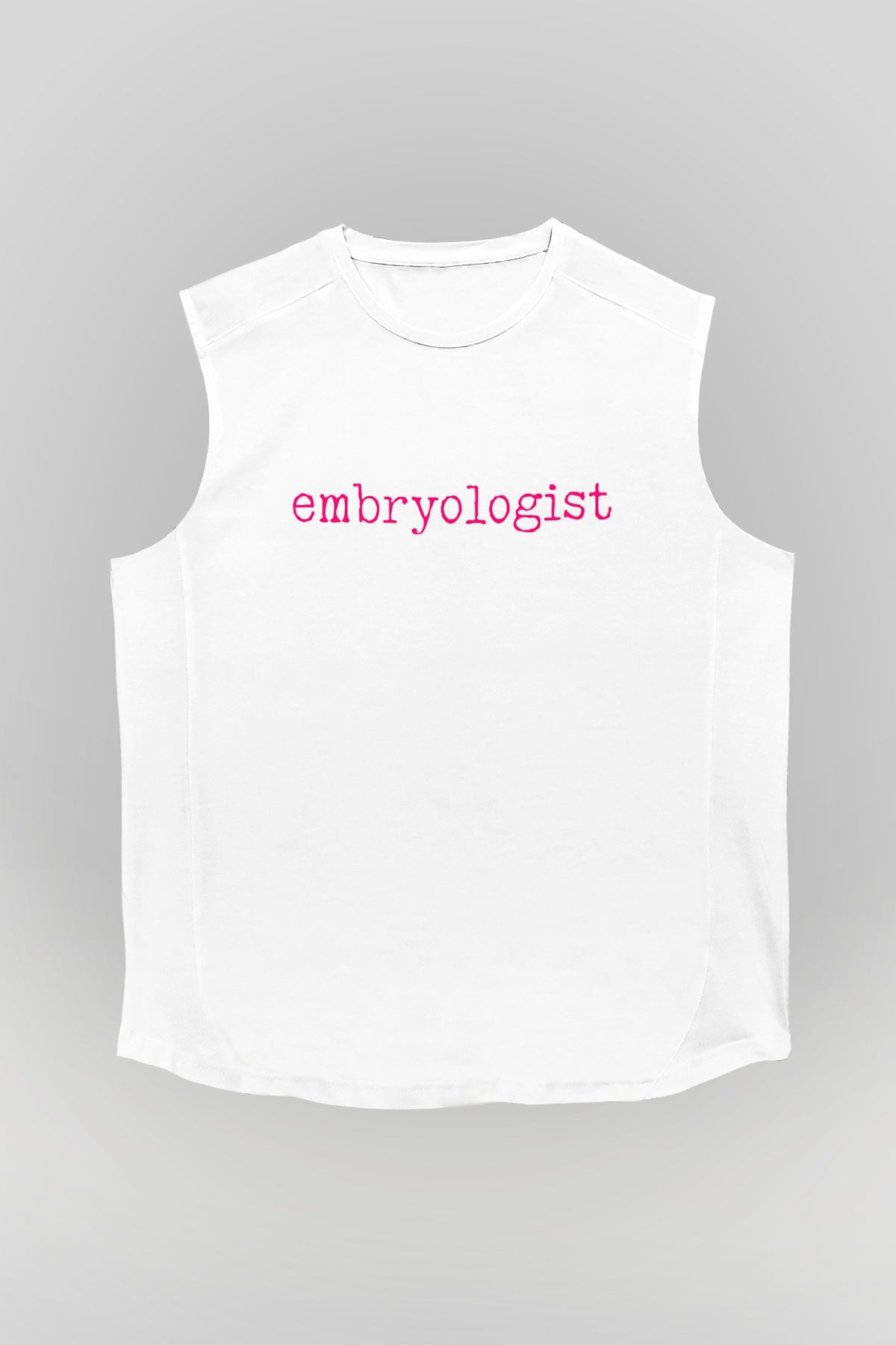 Embriyolog Beyaz Unisex Kolsuz Tişört
