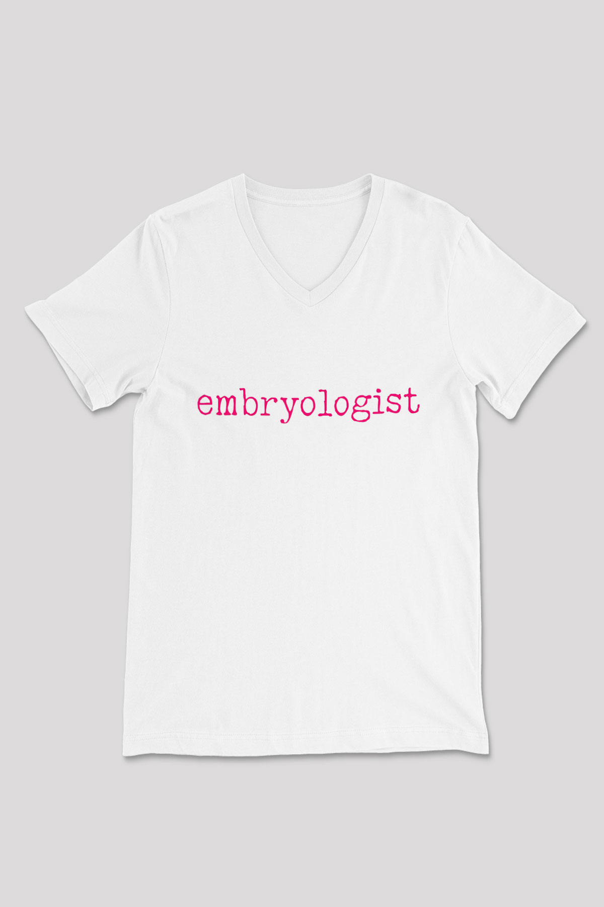 Embriyolog Beyaz Unisex V Yaka Tişört