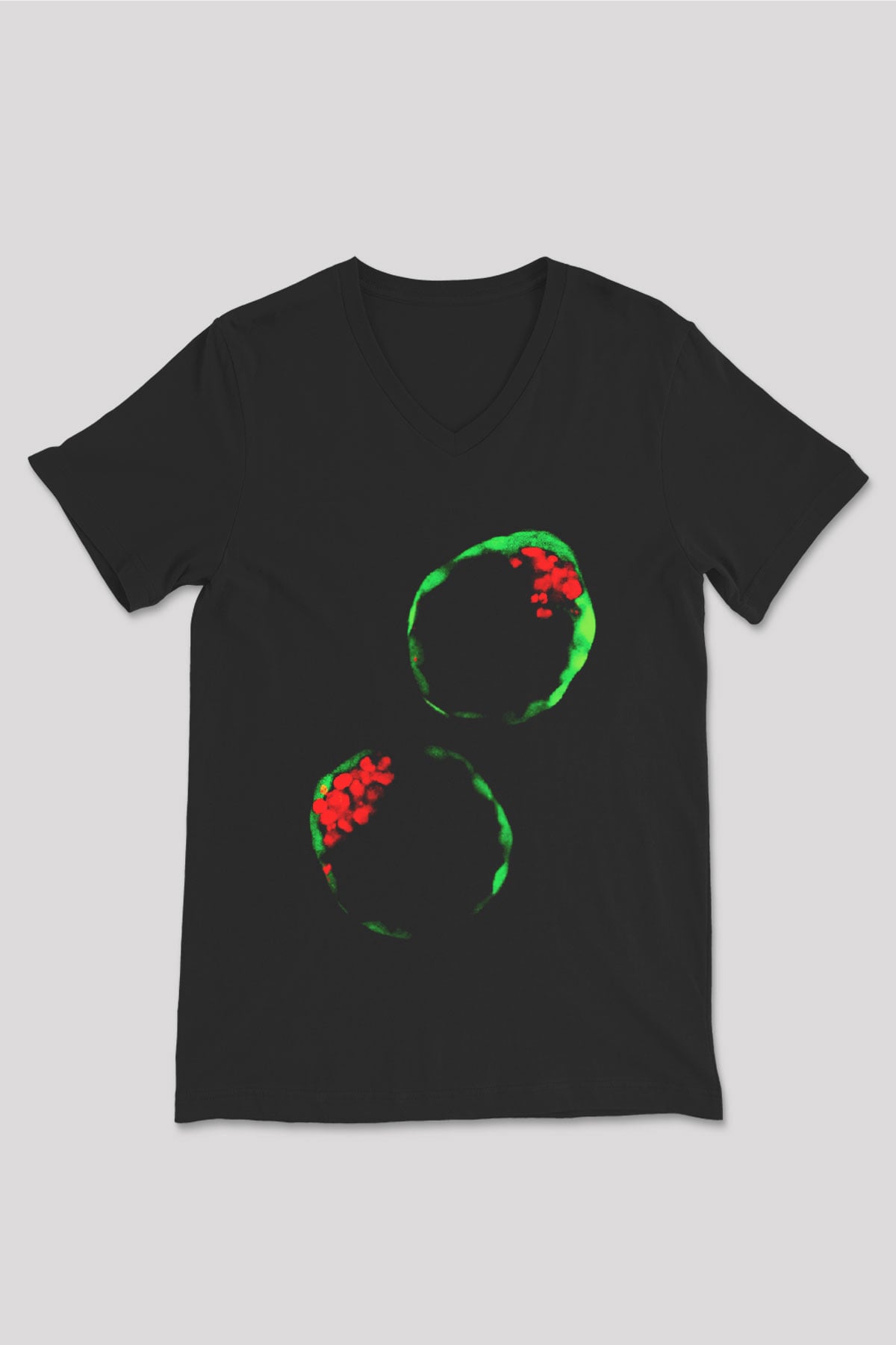 Embriyolog Siyah Unisex V Yaka Tişört T-Shirt
