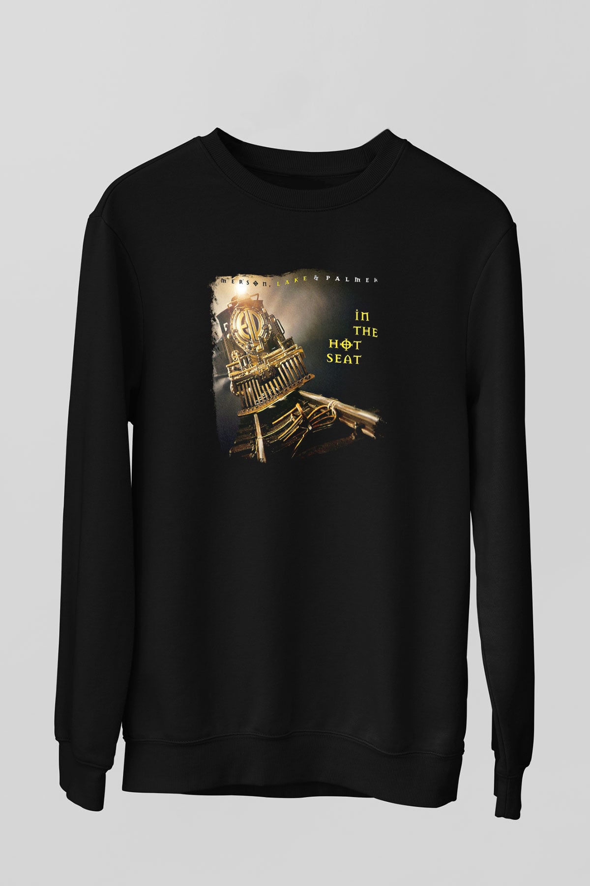 Emerson,Lake and Palmer Baskılı Unisex Siyah Sweatshirt