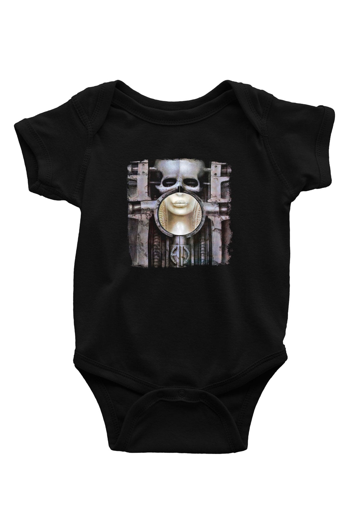 Emerson,Lake and Palmer Baskılı Unisex Siyah Bebek Body - Zıbın