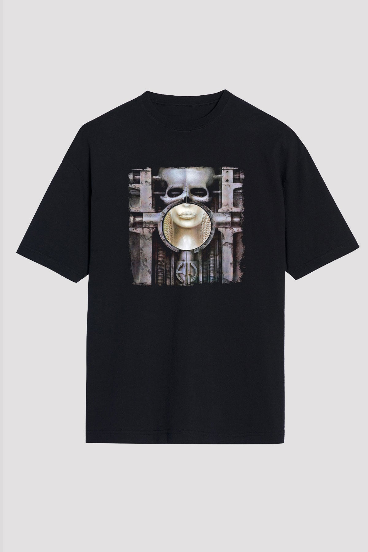 Emerson,Lake and Palmer Baskılı Unisex Siyah Oversize Tişört
