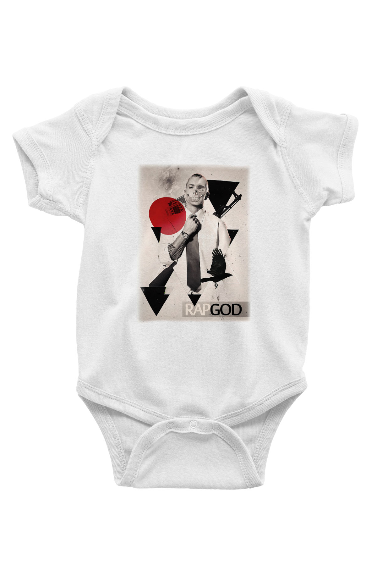 Eminem Baskılı Beyaz Unisex Bebek Body - Zıbın