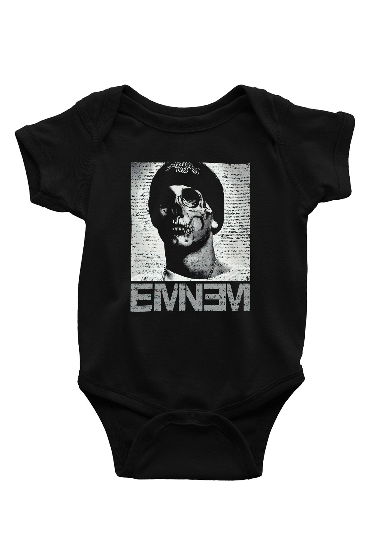 Eminem Baskılı Siyah Bebek Body - Zıbın