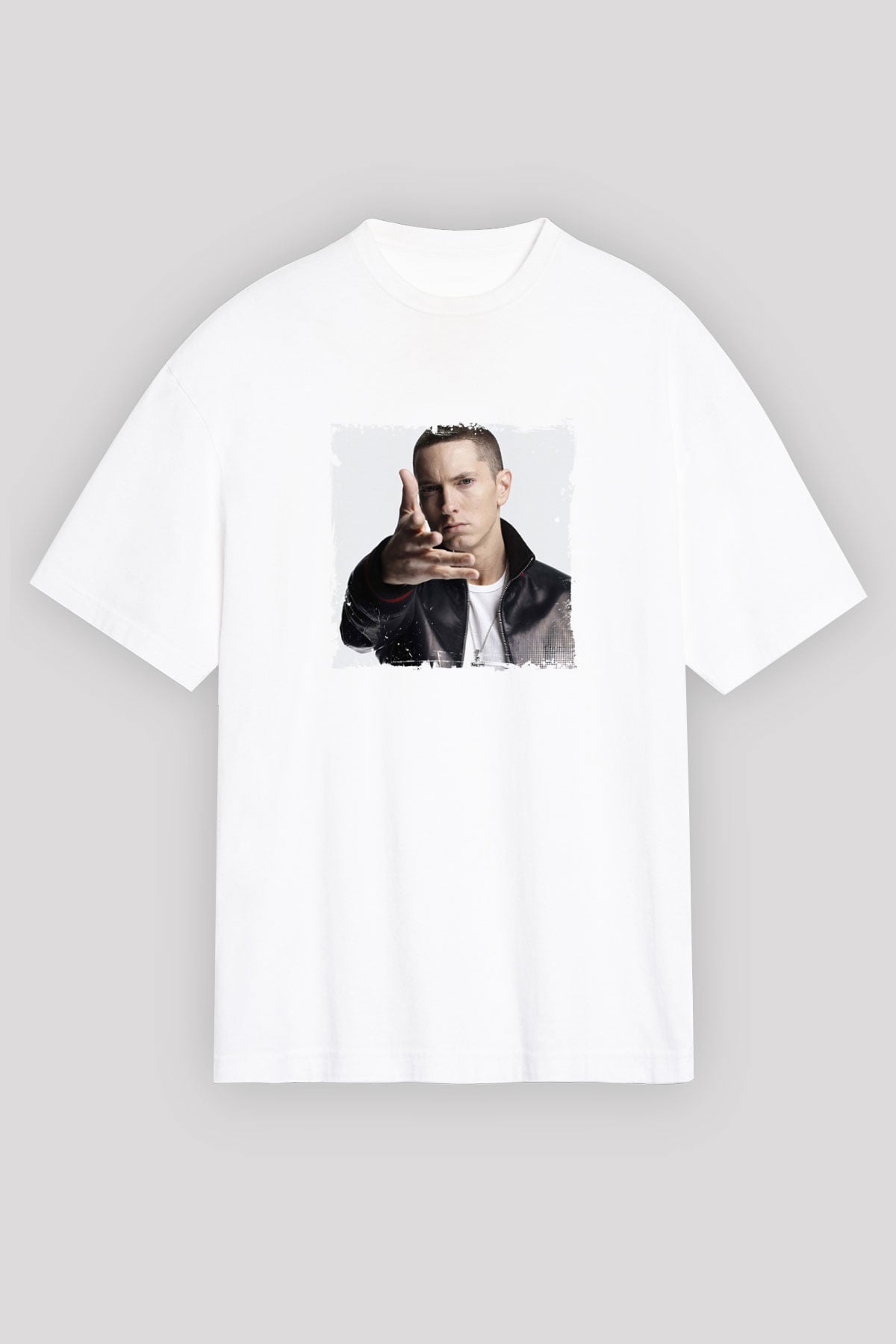 Eminem Baskılı Unisex Beyaz Tişört