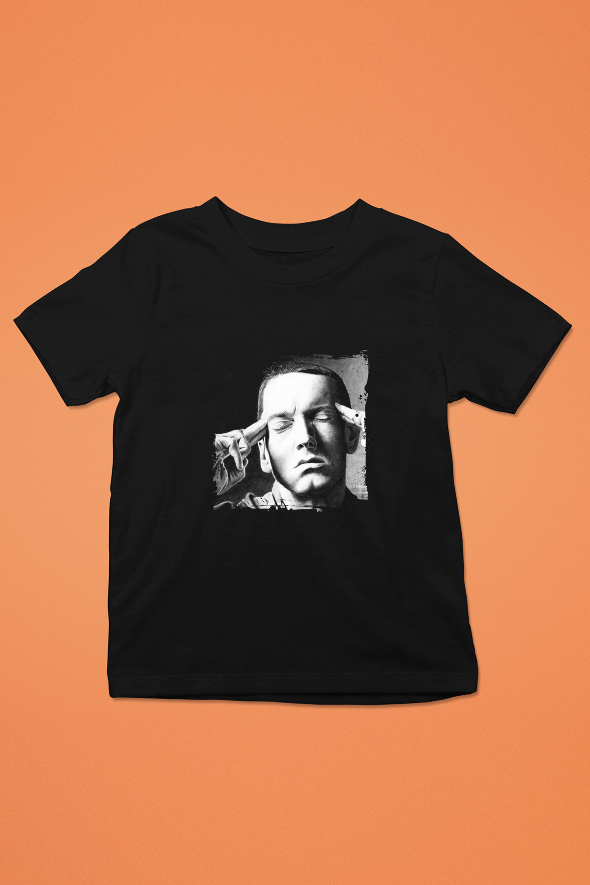 Eminem Baskılı Unisex Siyah Çocuk Tişört