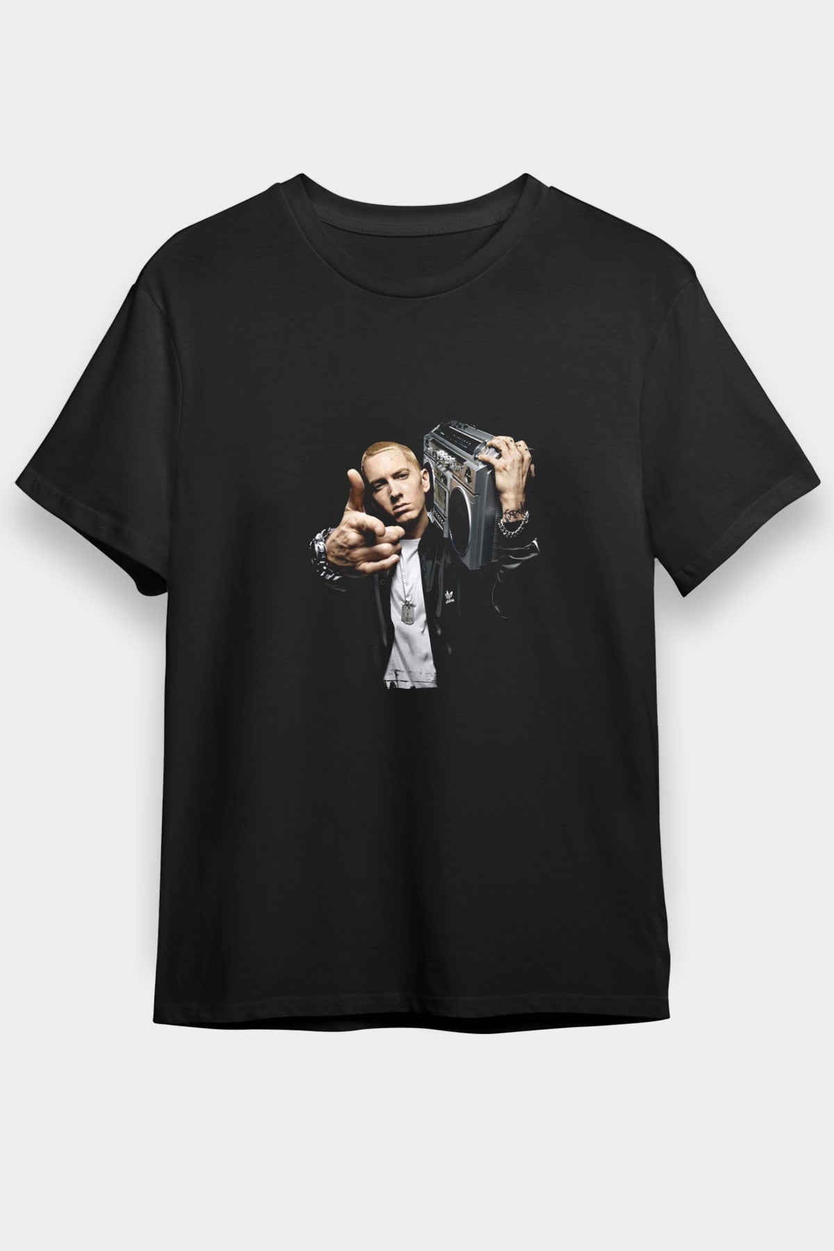 Eminem Baskılı Unisex Siyah Tişört