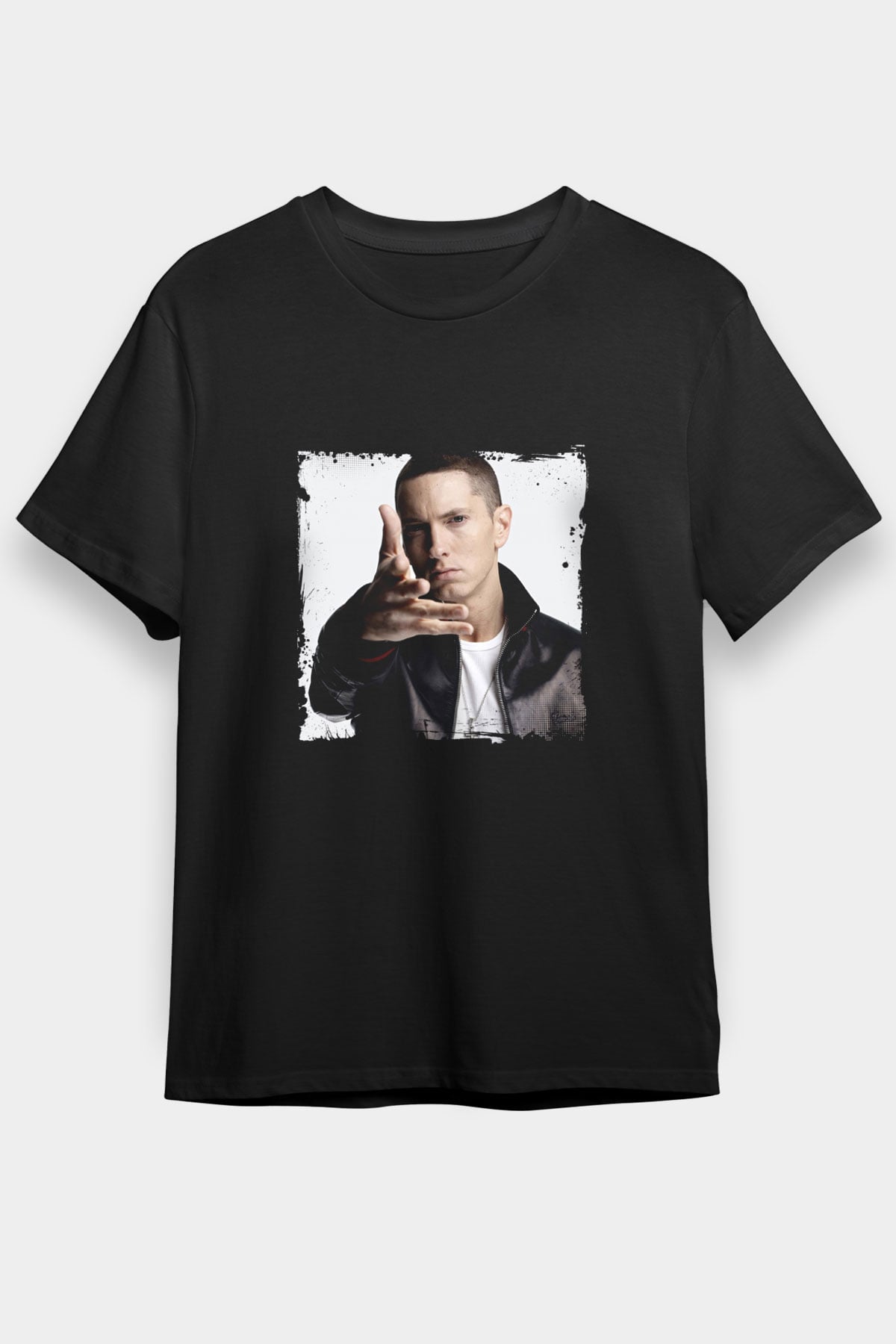 Eminem Baskılı Unisex Siyah Tişört