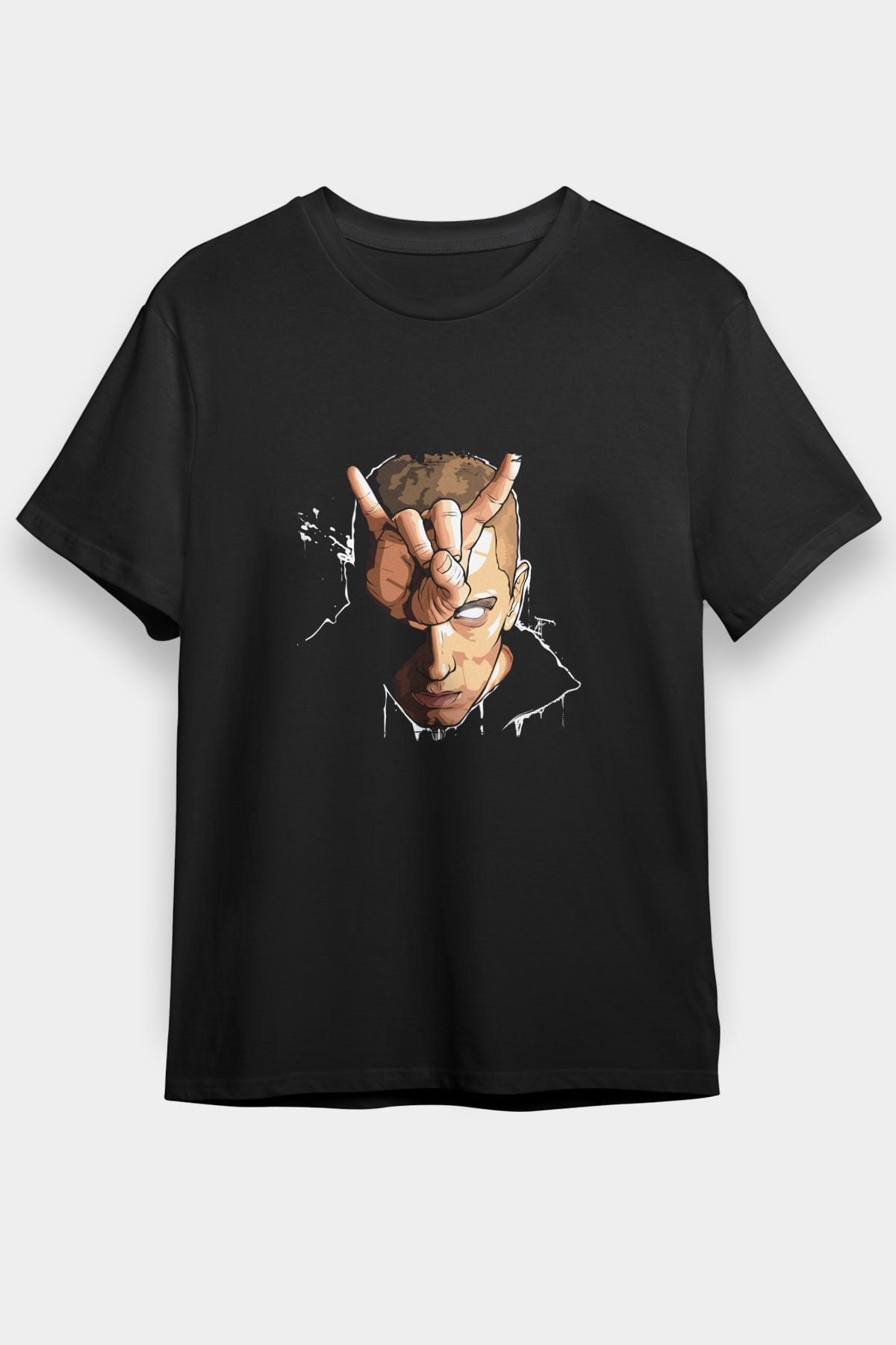 Eminem Baskılı Unisex Siyah Tişört
