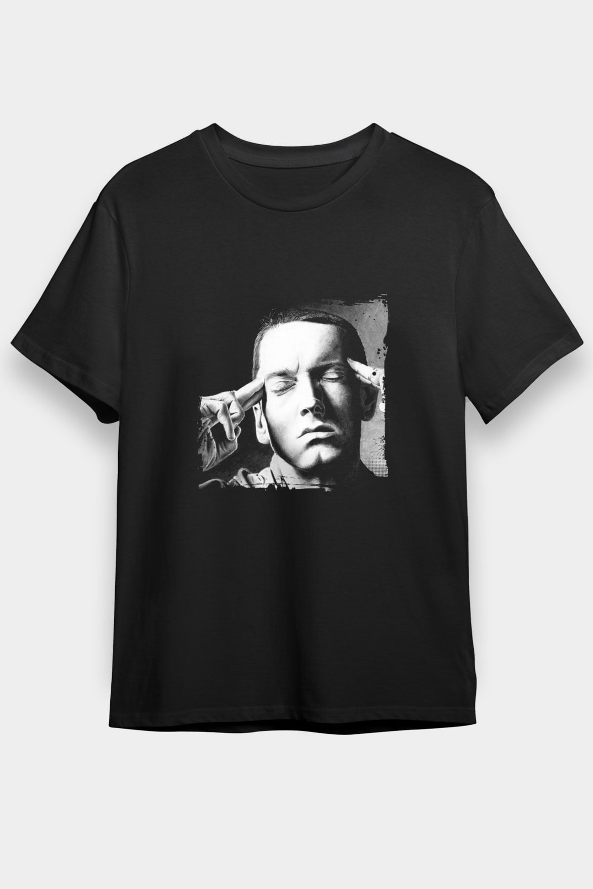 Eminem Baskılı Unisex Siyah Tişört
