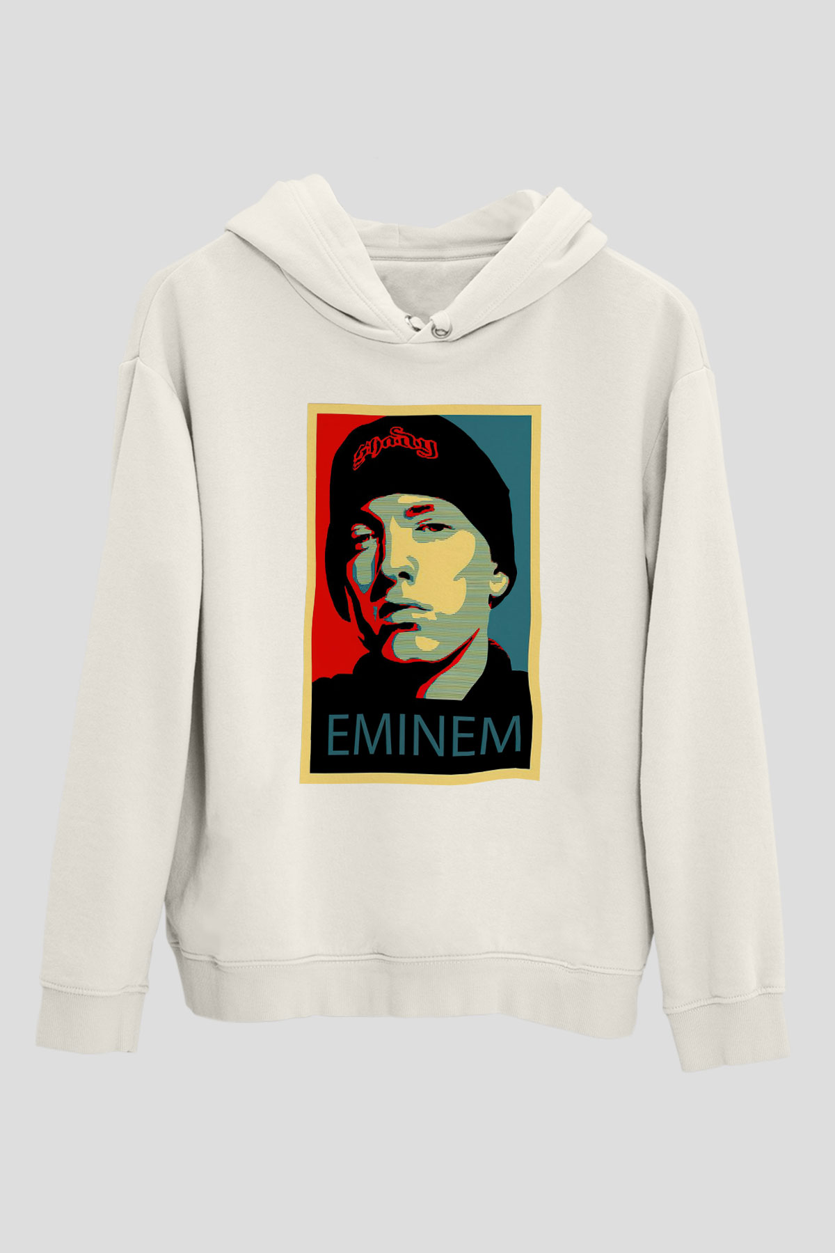 Eminem Beyaz Unisex Kapşonlu Sweatshirt