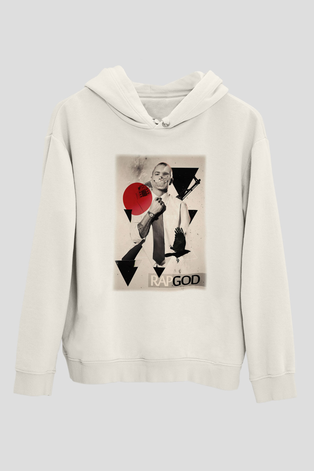 Eminem Beyaz Unisex Kapşonlu Sweatshirt