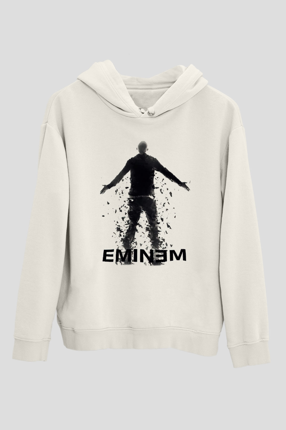 Eminem Beyaz Unisex Kapşonlu Sweatshirt