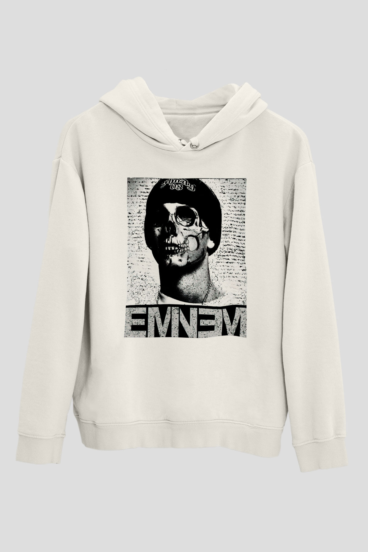Eminem Beyaz Unisex Kapşonlu Sweatshirt