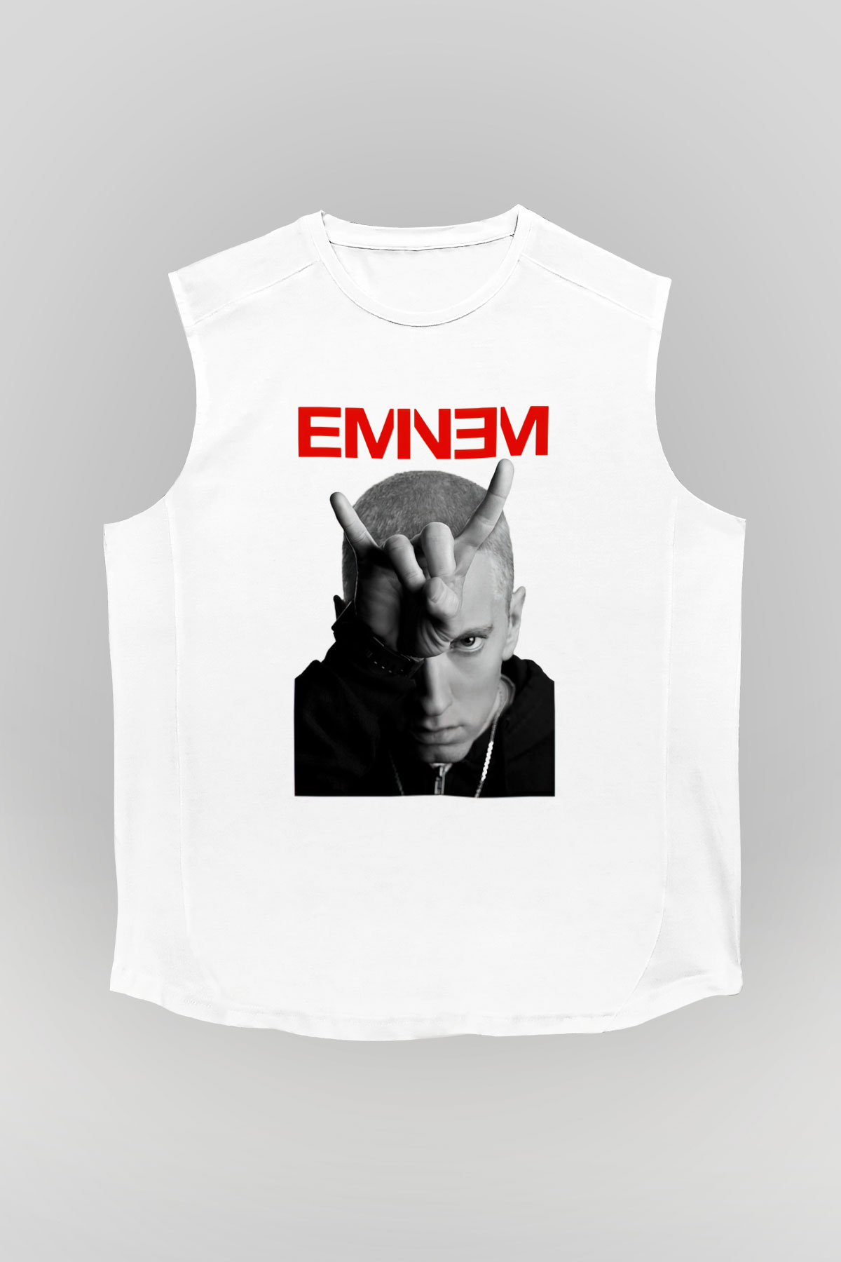 Eminem Beyaz Unisex Kolsuz Tişört