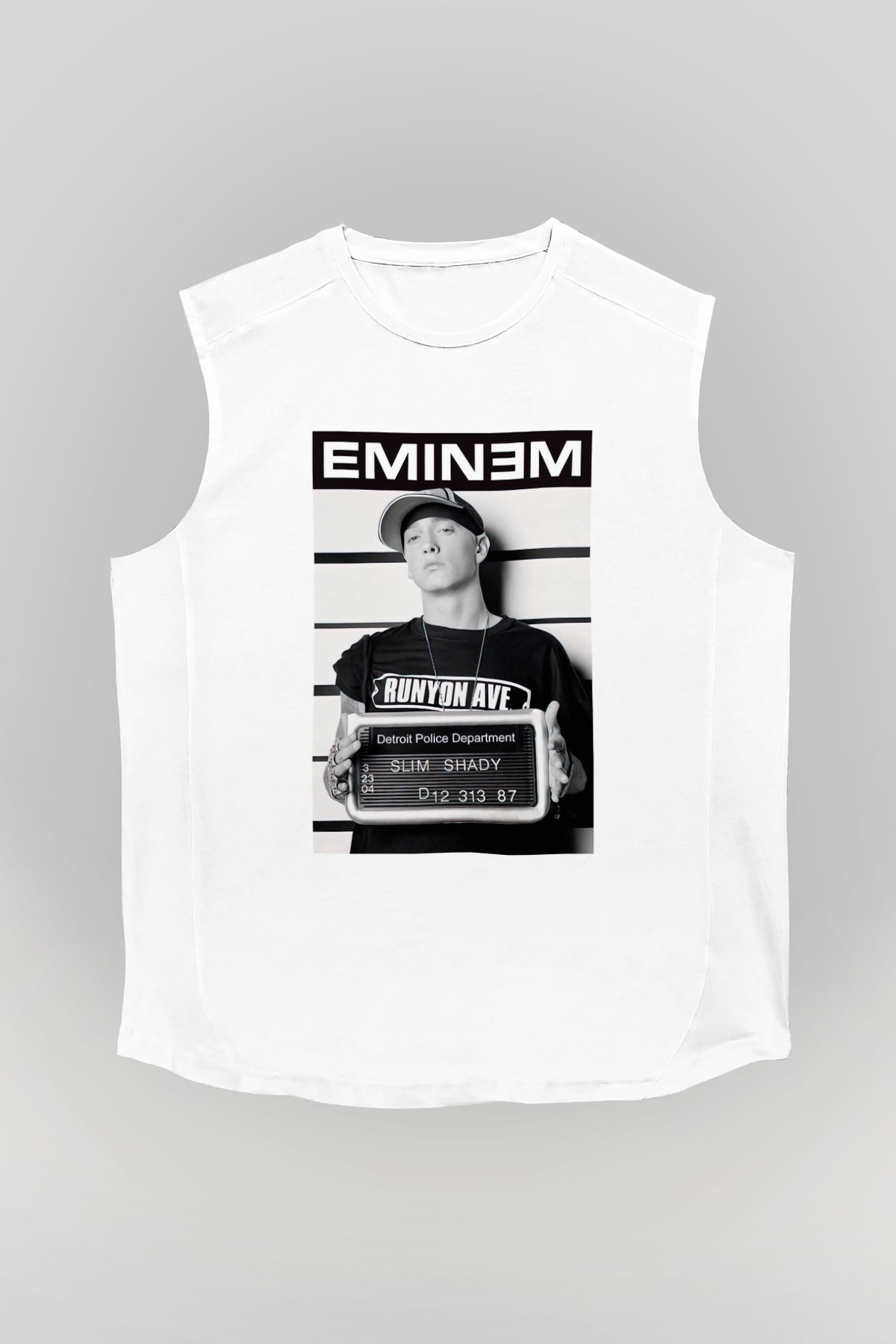 Eminem Beyaz Unisex Kolsuz Tişört