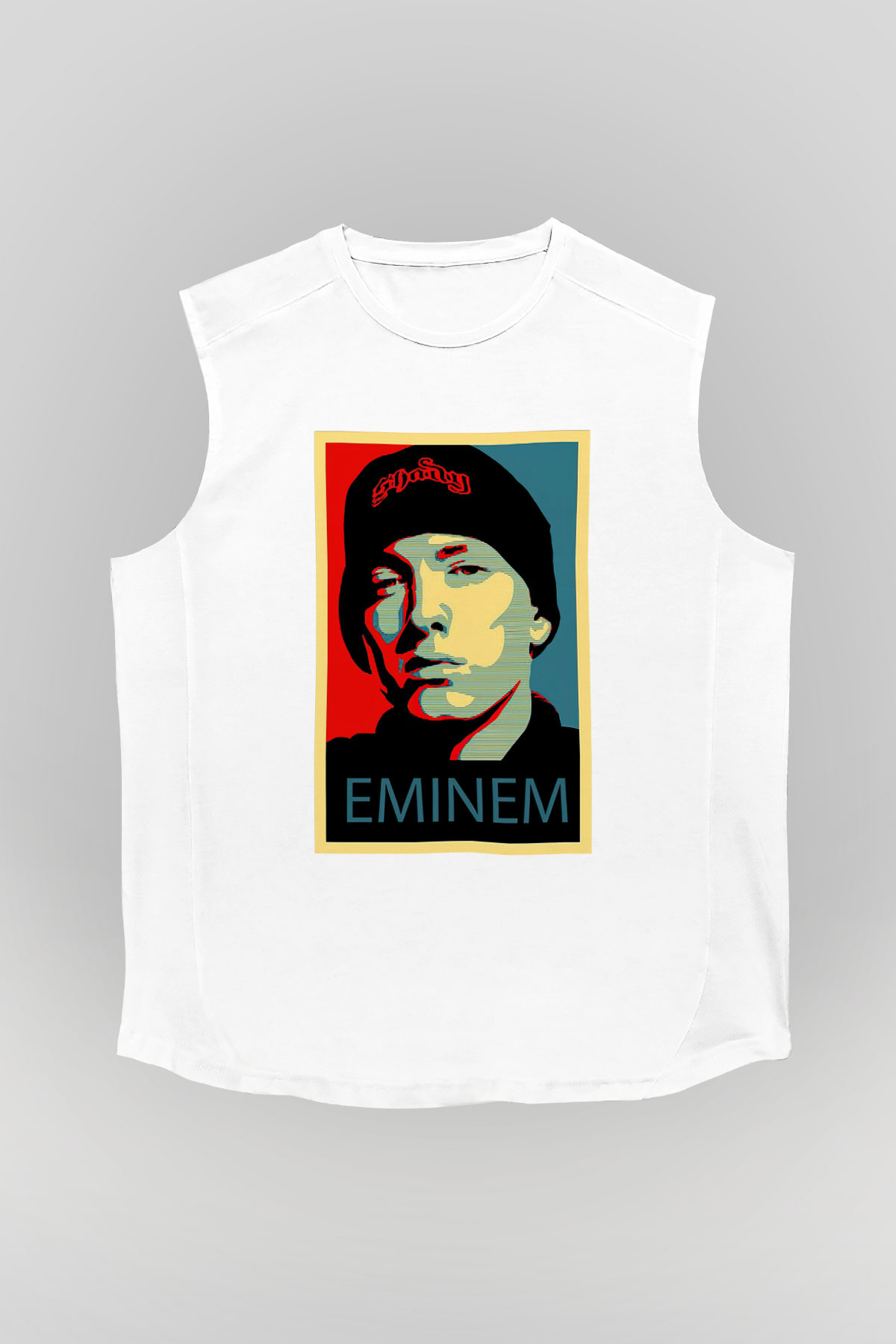 Eminem Beyaz Unisex Kolsuz Tişört