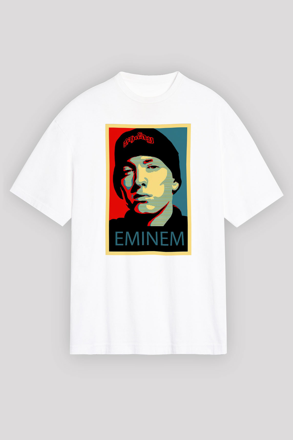 Eminem Beyaz Unisex Oversize Tişört T-Shirt