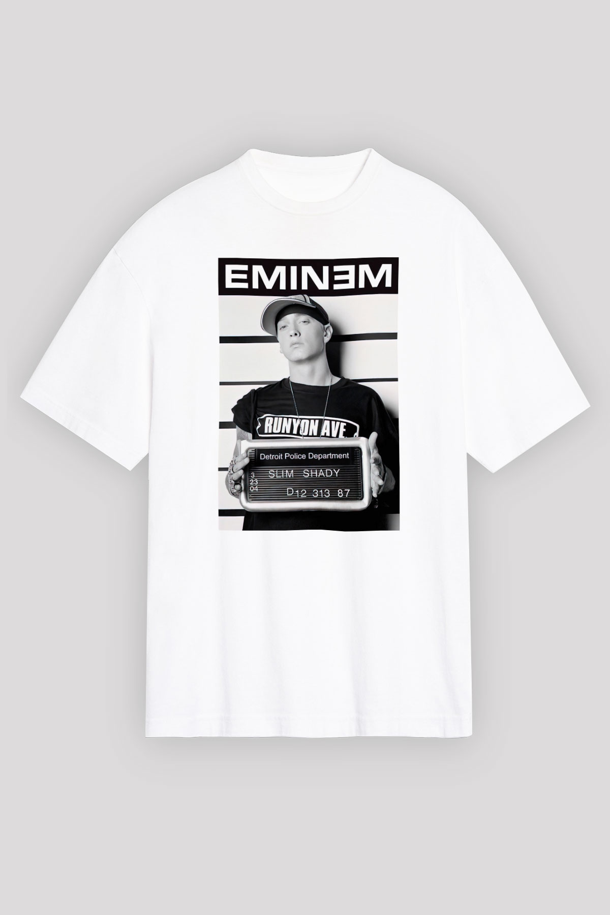 Eminem Beyaz Unisex Oversize Tişört T-Shirt