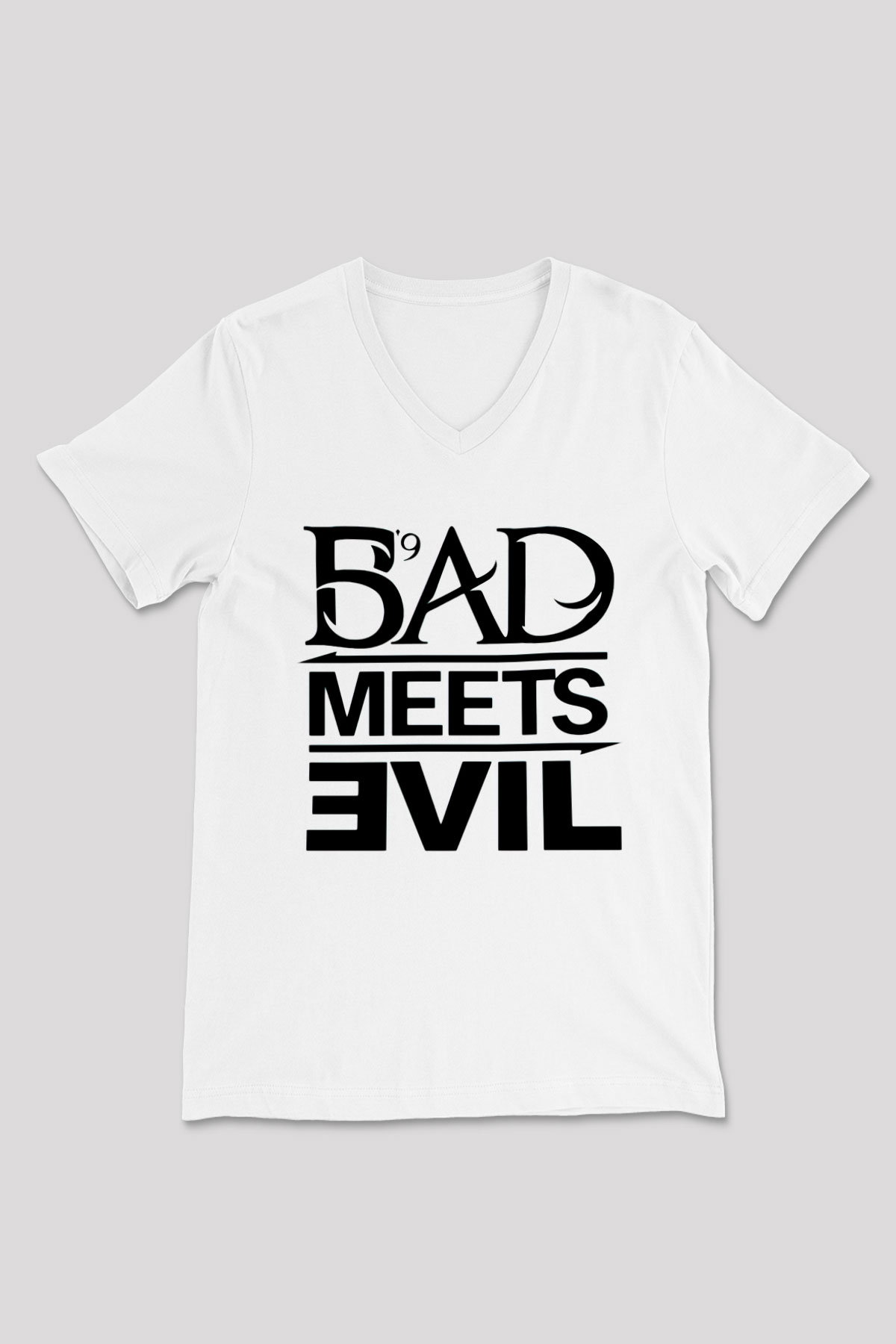 Eminem Beyaz Unisex V Yaka Tişört T-Shirt