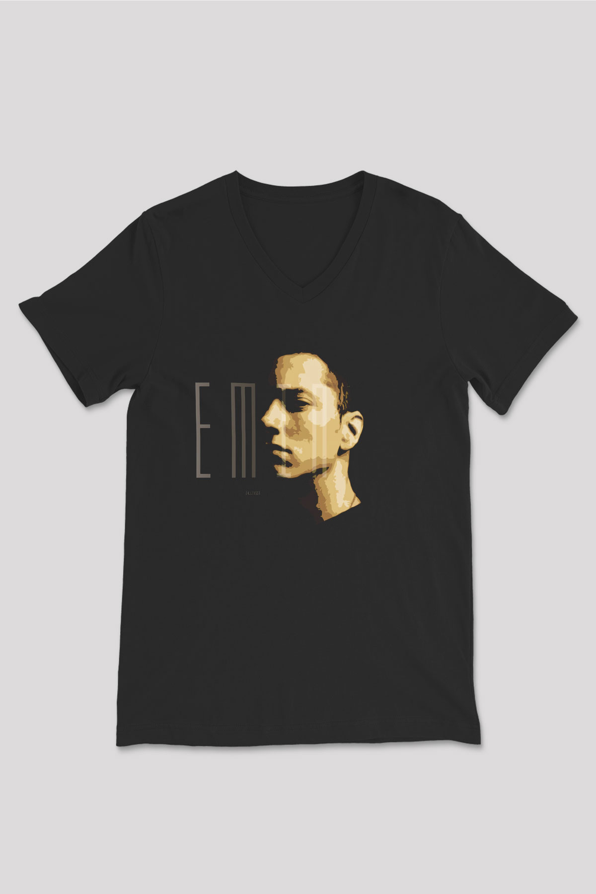 Eminem Siyah Unisex V Yaka Tişört