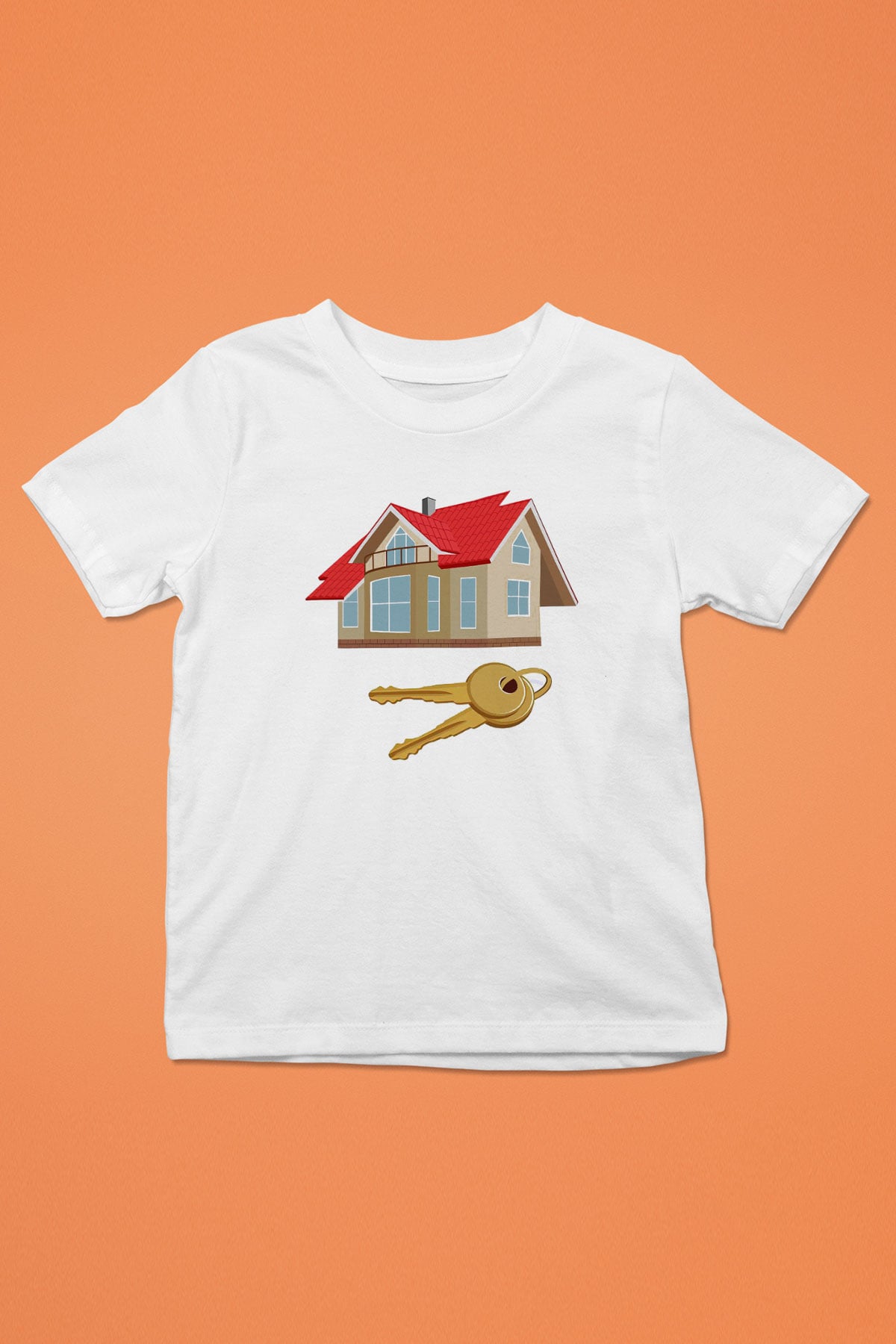 Emlakçı Baskılı Beyaz Unisex Çocuk Tişört