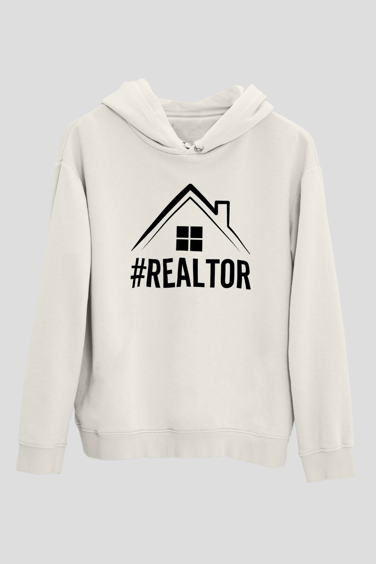 Emlakçı Beyaz Unisex Kapüşonlu Sweatshirt