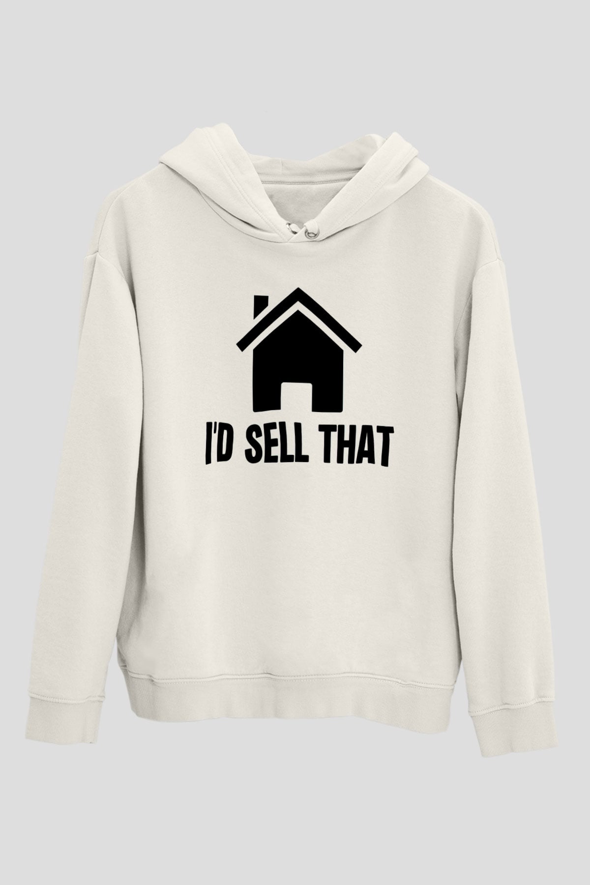 Emlakçı Beyaz Unisex Kapüşonlu Sweatshirt