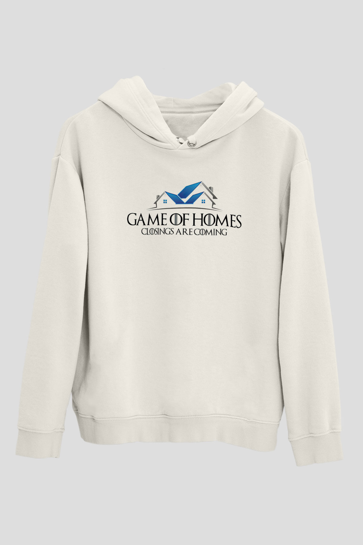 Emlakçı Beyaz Unisex Kapüşonlu Sweatshirt