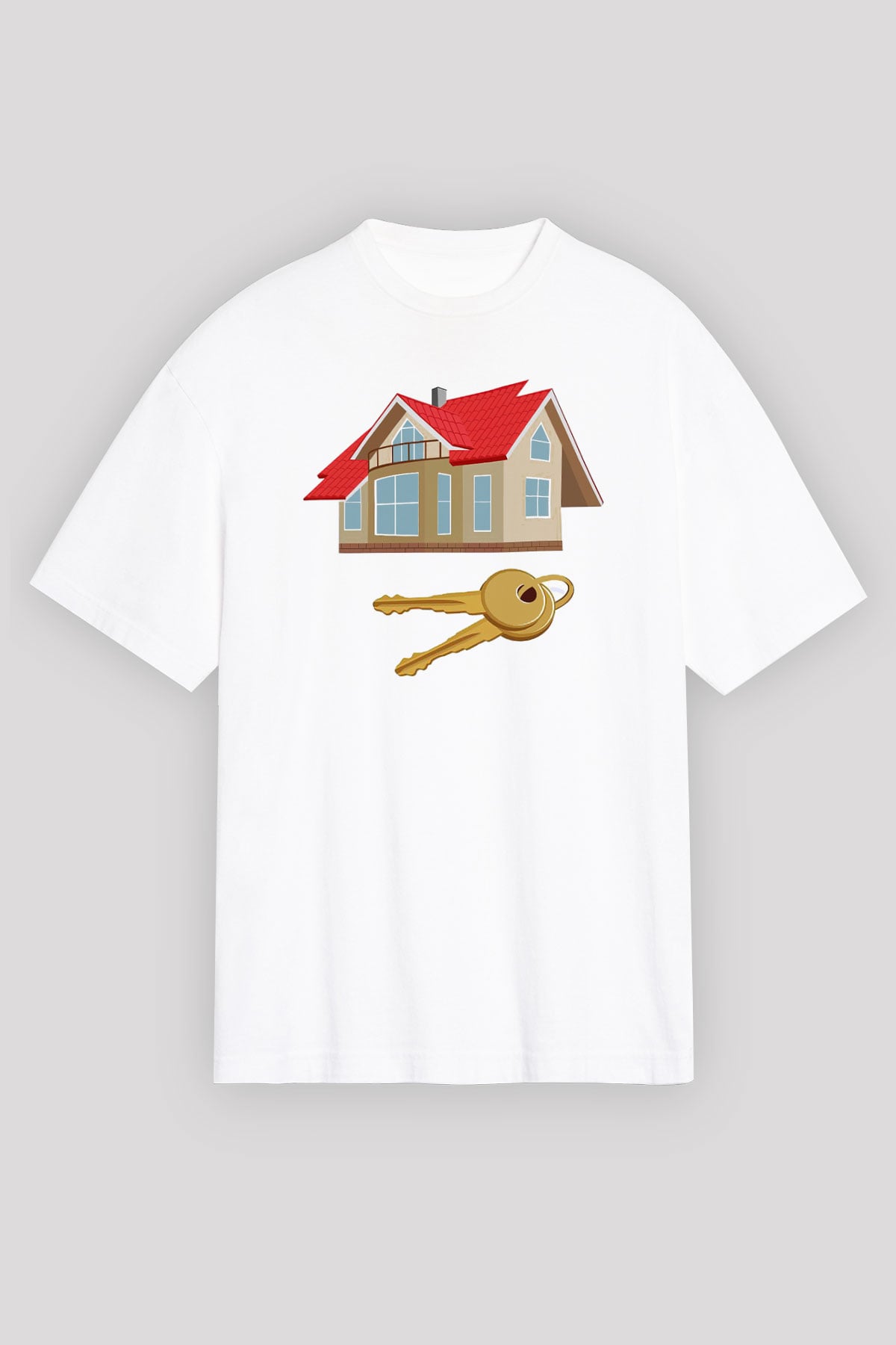 Emlakçı Beyaz Unisex Oversize Tişört T-Shirt