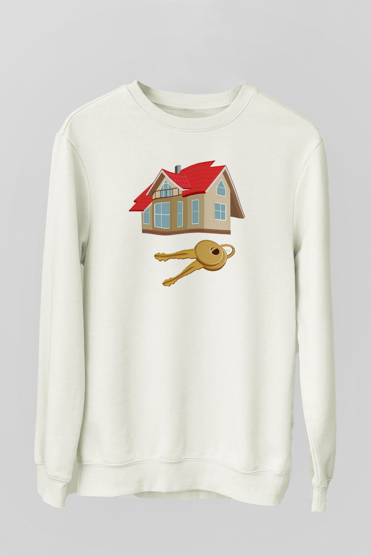 Emlakçı Beyaz Unisex Sweatshirt