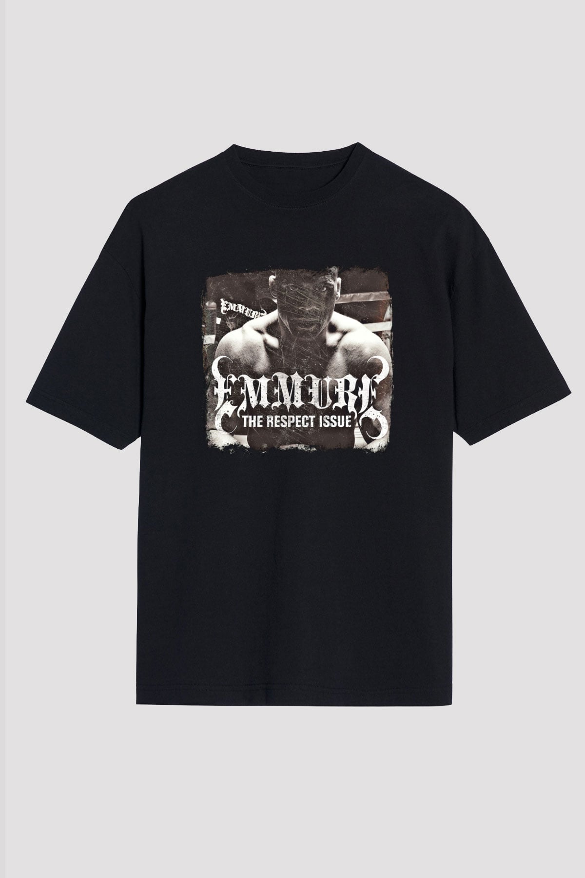 Emmure Baskılı Unisex Siyah Oversize Tişört