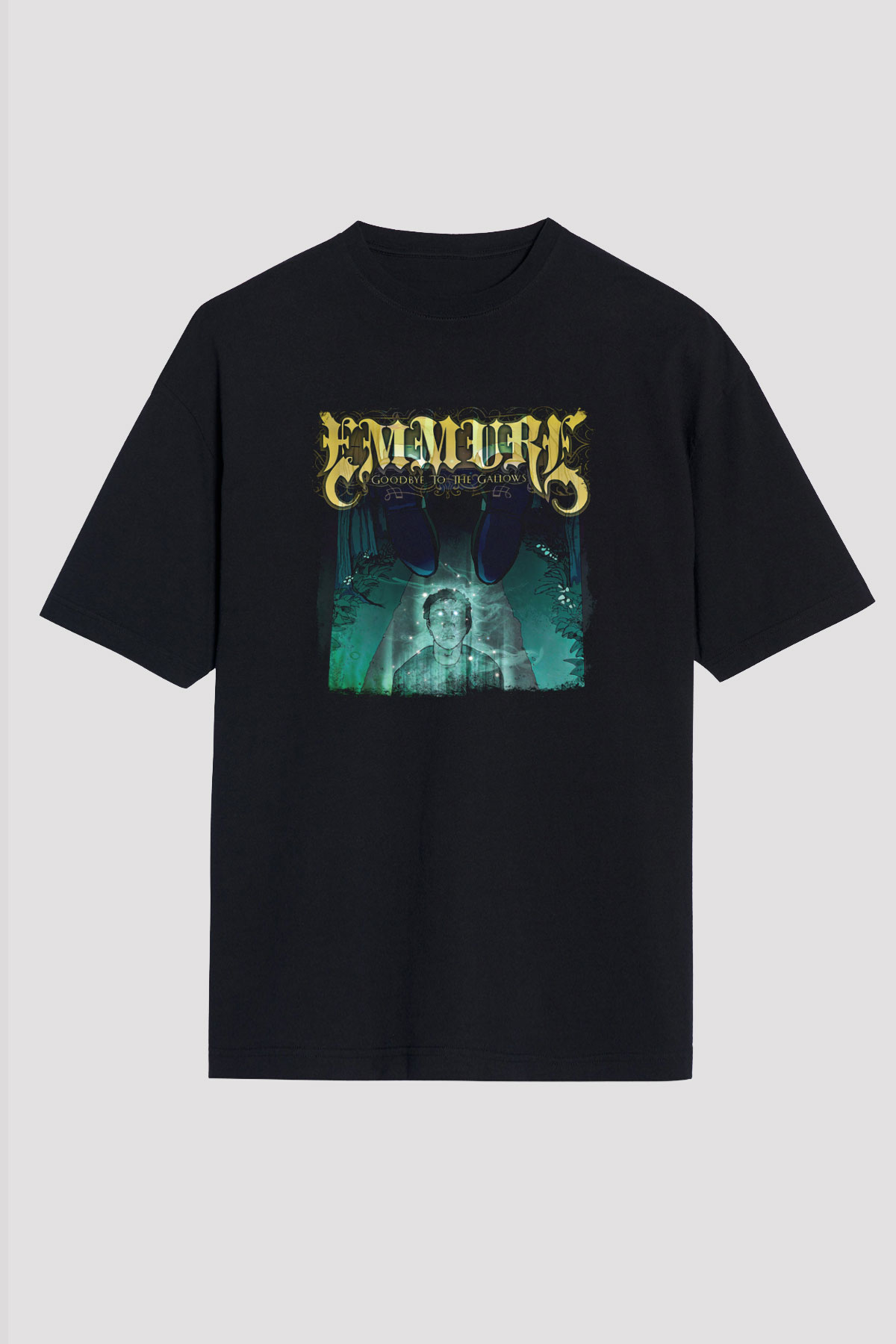 Emmure Baskılı Unisex Siyah Oversize Tişört