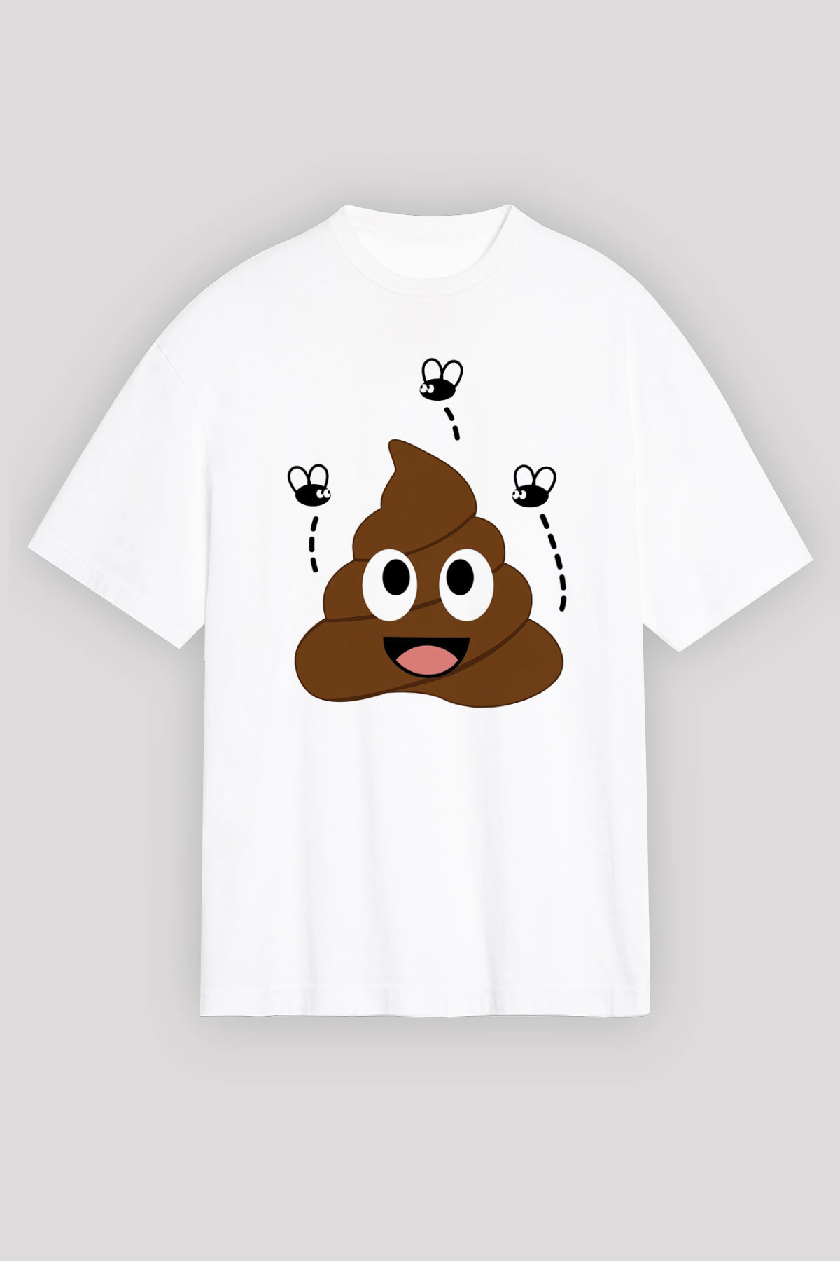 Emoji Baskılı Unisex Beyaz Tişört