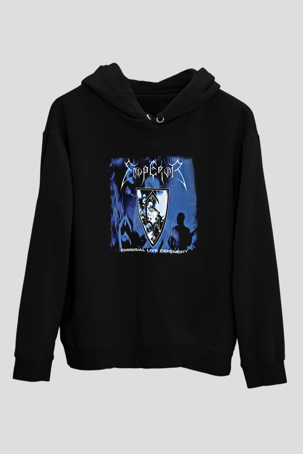 Emperor Baskılı Unisex Siyah Hoodie