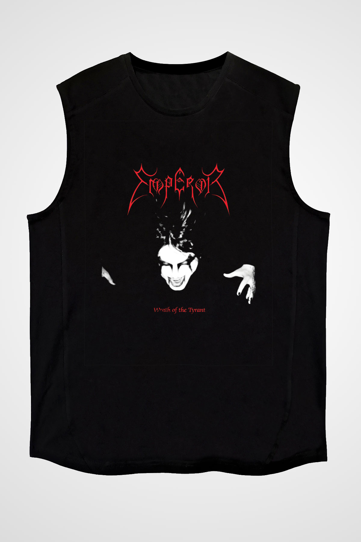 Emperor Baskılı Unisex Siyah Kolsuz Tişört