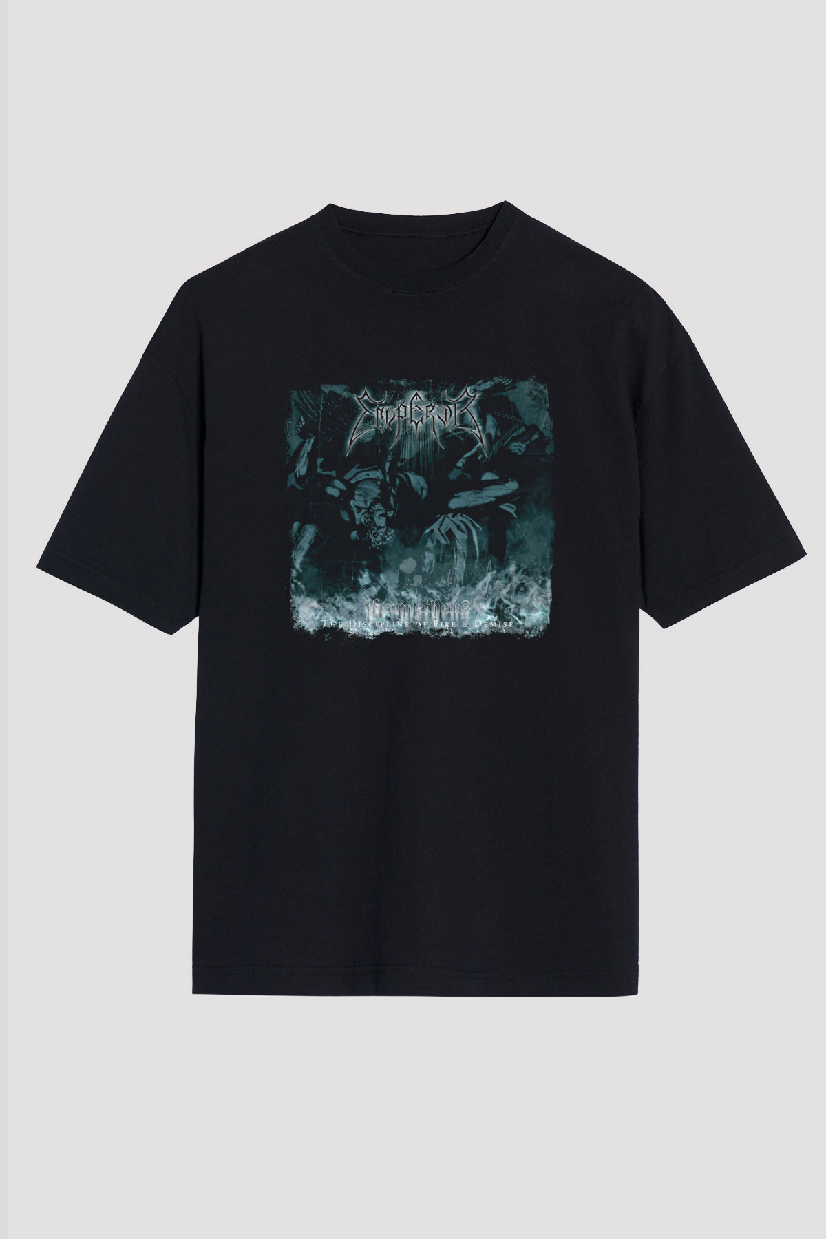 Emperor Baskılı Unisex Siyah Oversize Tişört