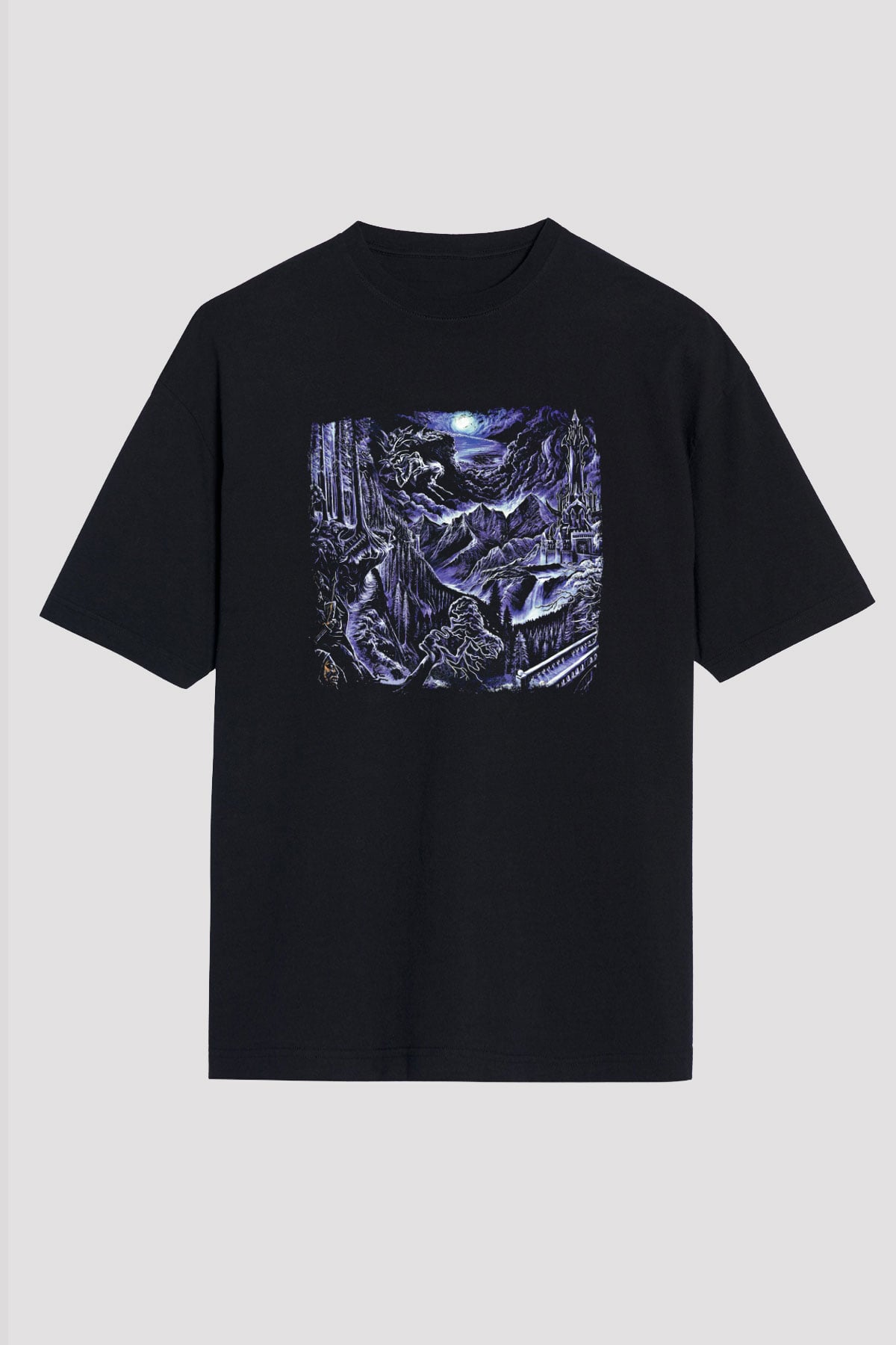 Emperor Baskılı Unisex Siyah Oversize Tişört