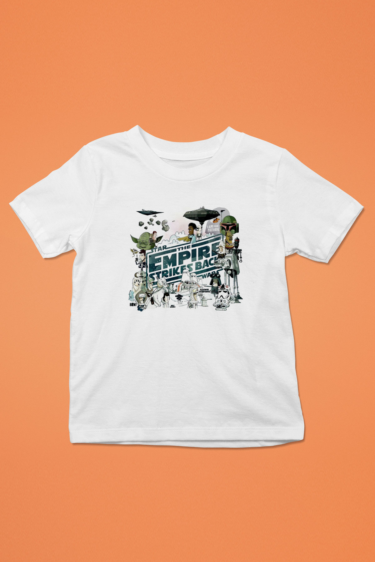 Empire Strikes Back Beyaz Unisex  Çocuk Tişört