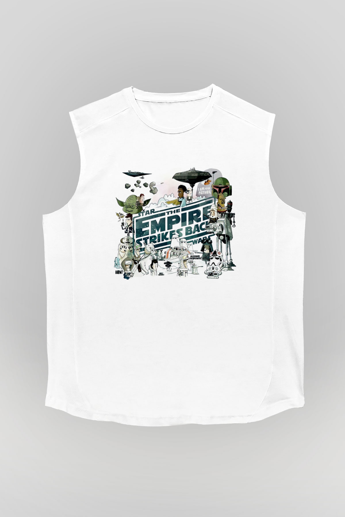 Empire Strikes Back Beyaz Unisex  Kolsuz Tişört