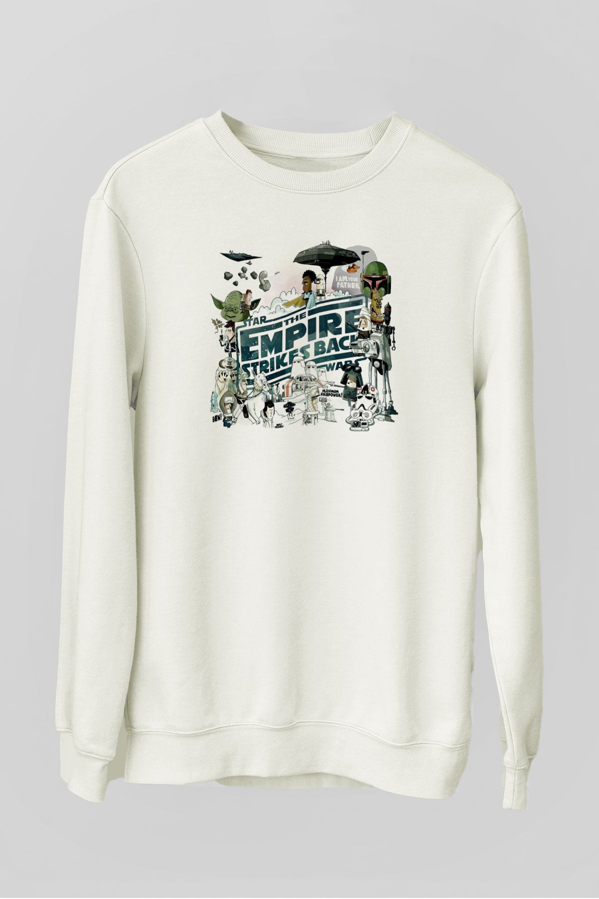Empire Strikes Back Beyaz Unisex  Sweatshirt