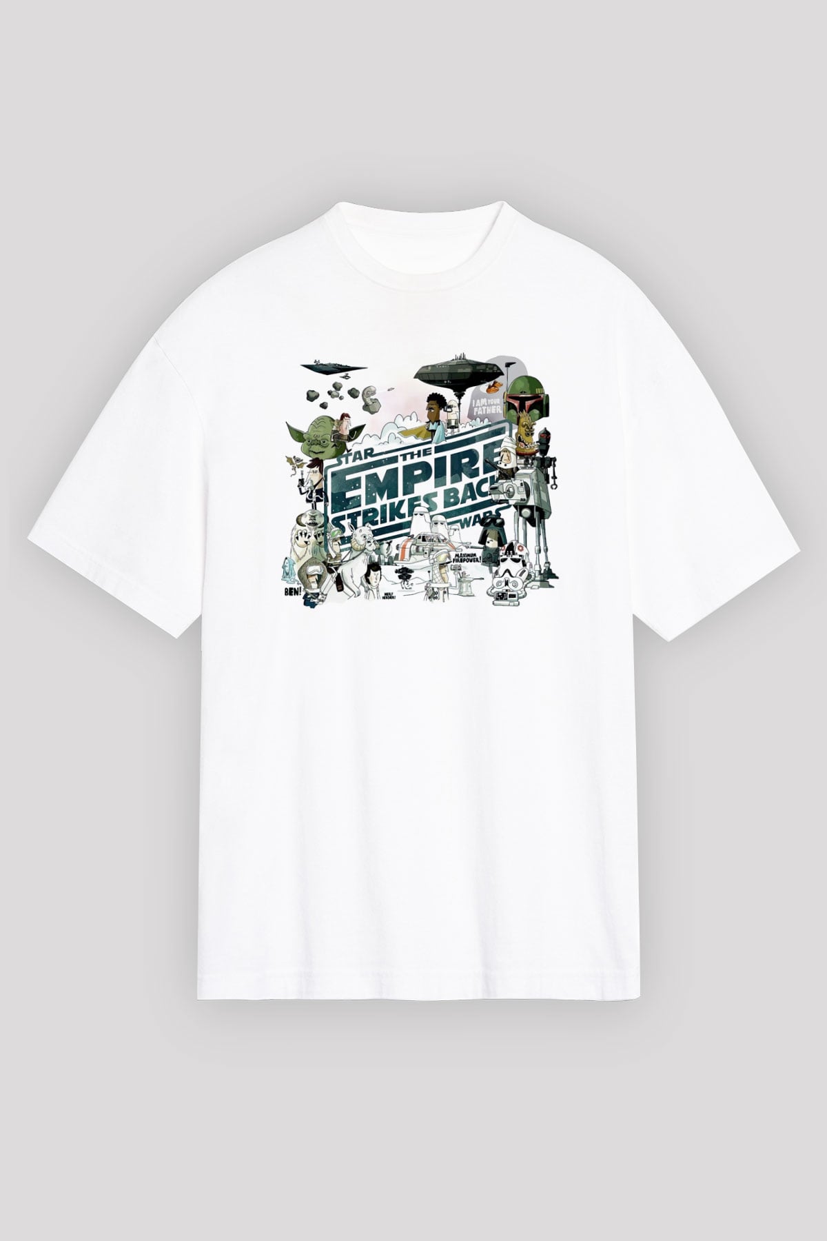 Empire Strikes Back Beyaz Unisex Tişört