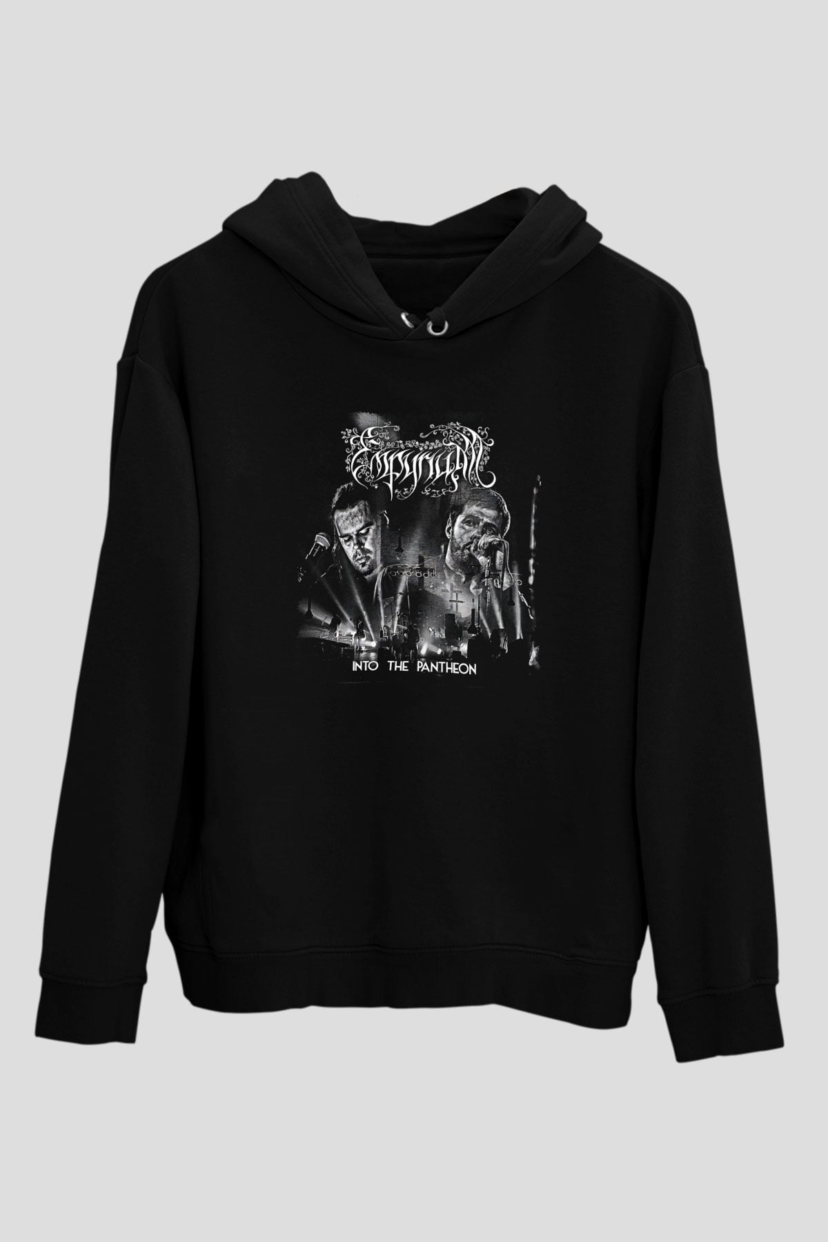 Empyrium Baskılı Unisex Siyah Kapüşonlu Sweatshirt