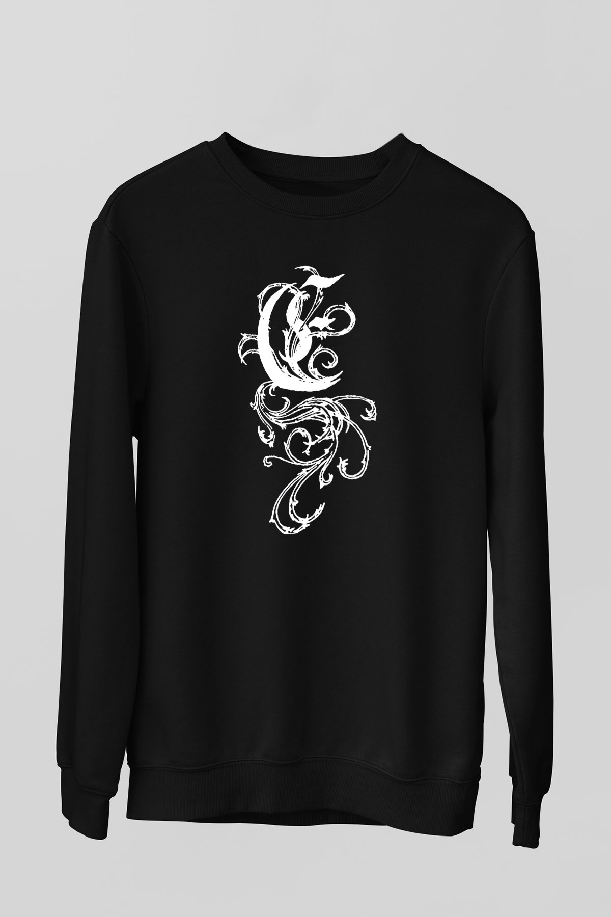 Empyrium Baskılı Unisex Siyah Sweatshirt