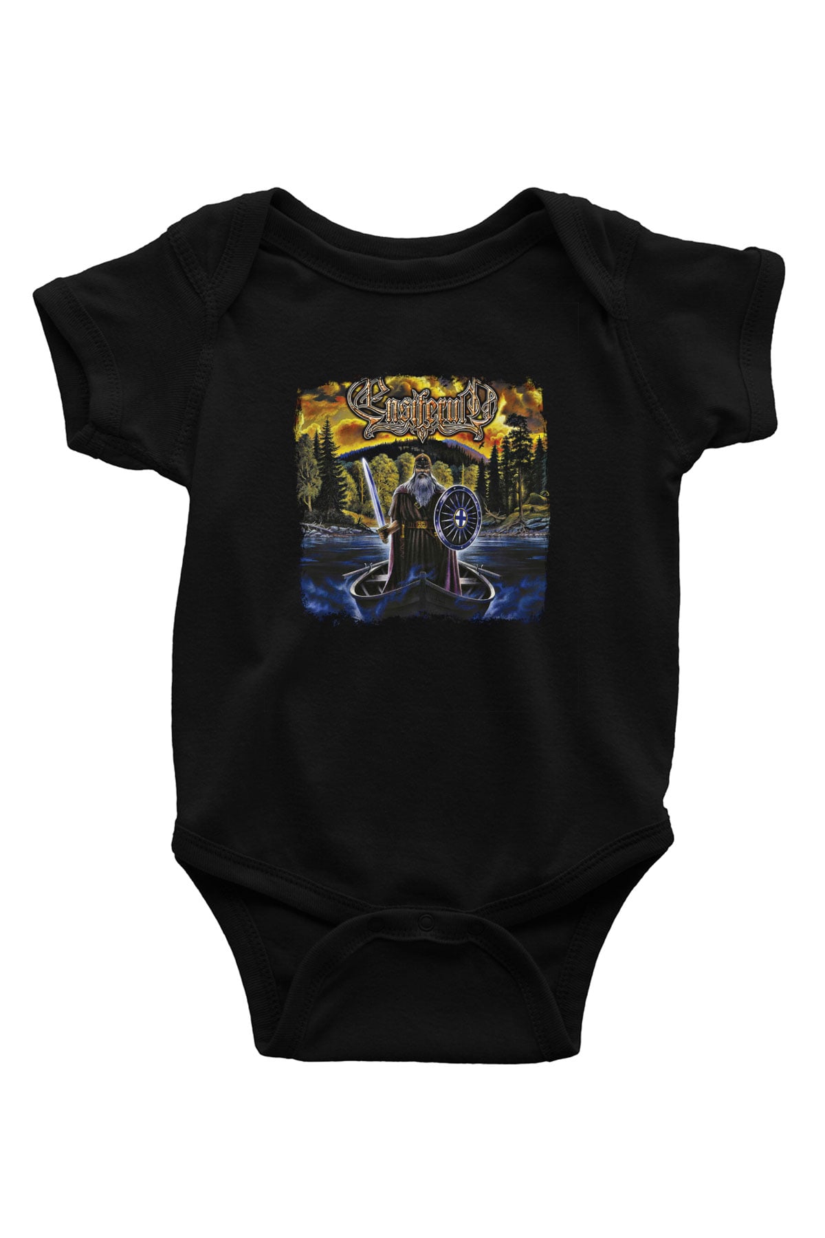 Ensiferum Baskılı Unisex Siyah Bebek Body - Zıbın