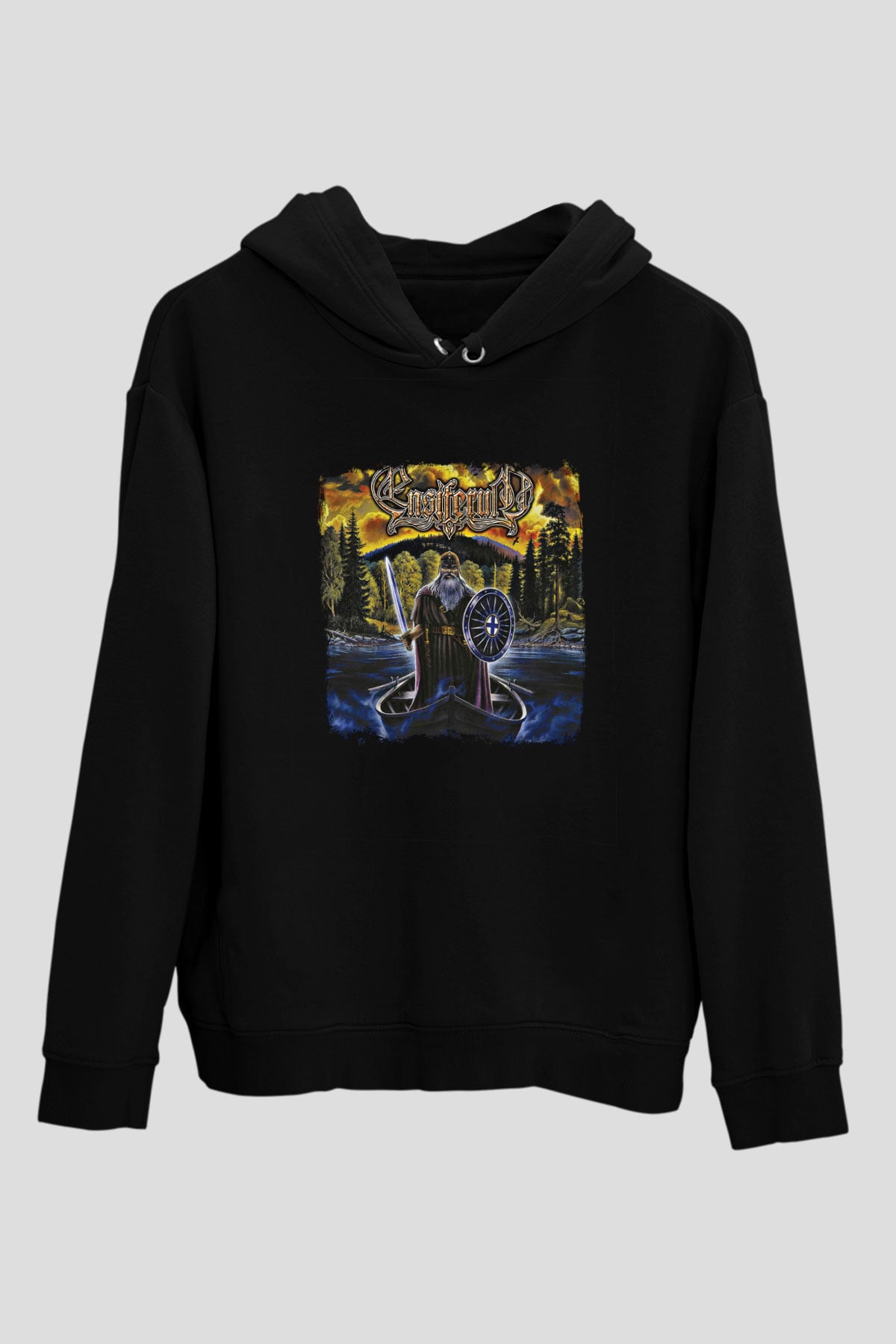 Ensiferum Baskılı Unisex Siyah Hoodie