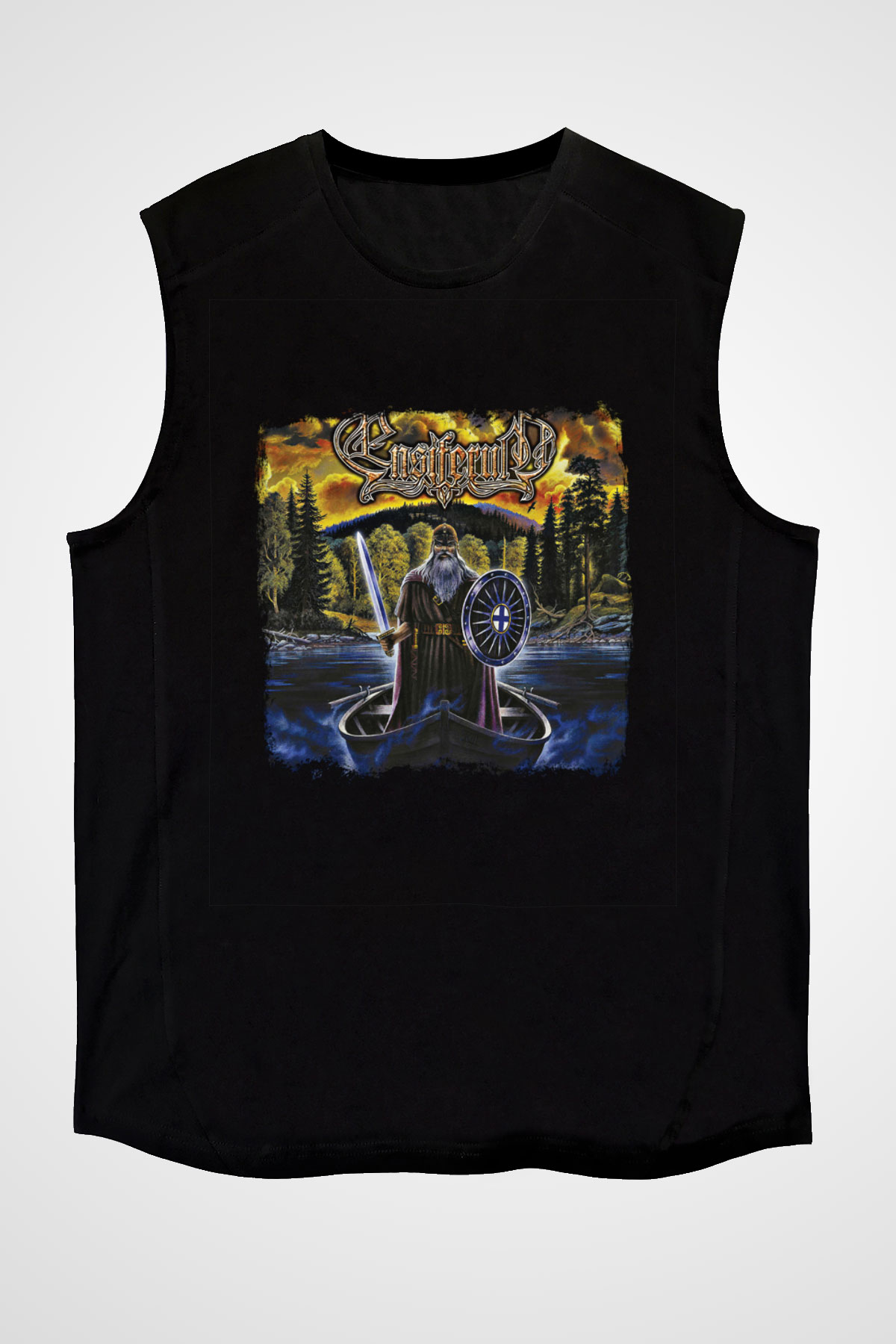 Ensiferum Baskılı Unisex Siyah Kolsuz Tişört